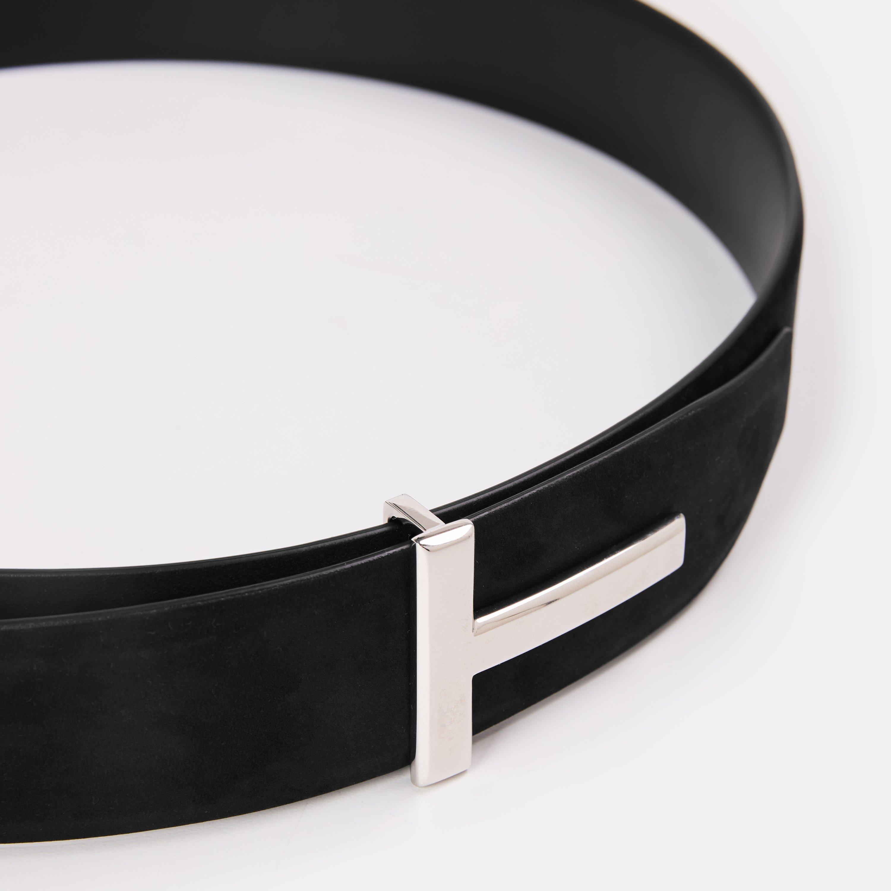 Metal T Buckle Leather Belt