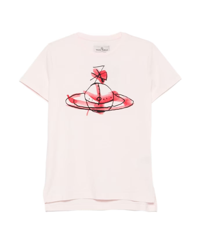 Vivienne Westwood Pink Orb Graphic Watercolour T-Shirt