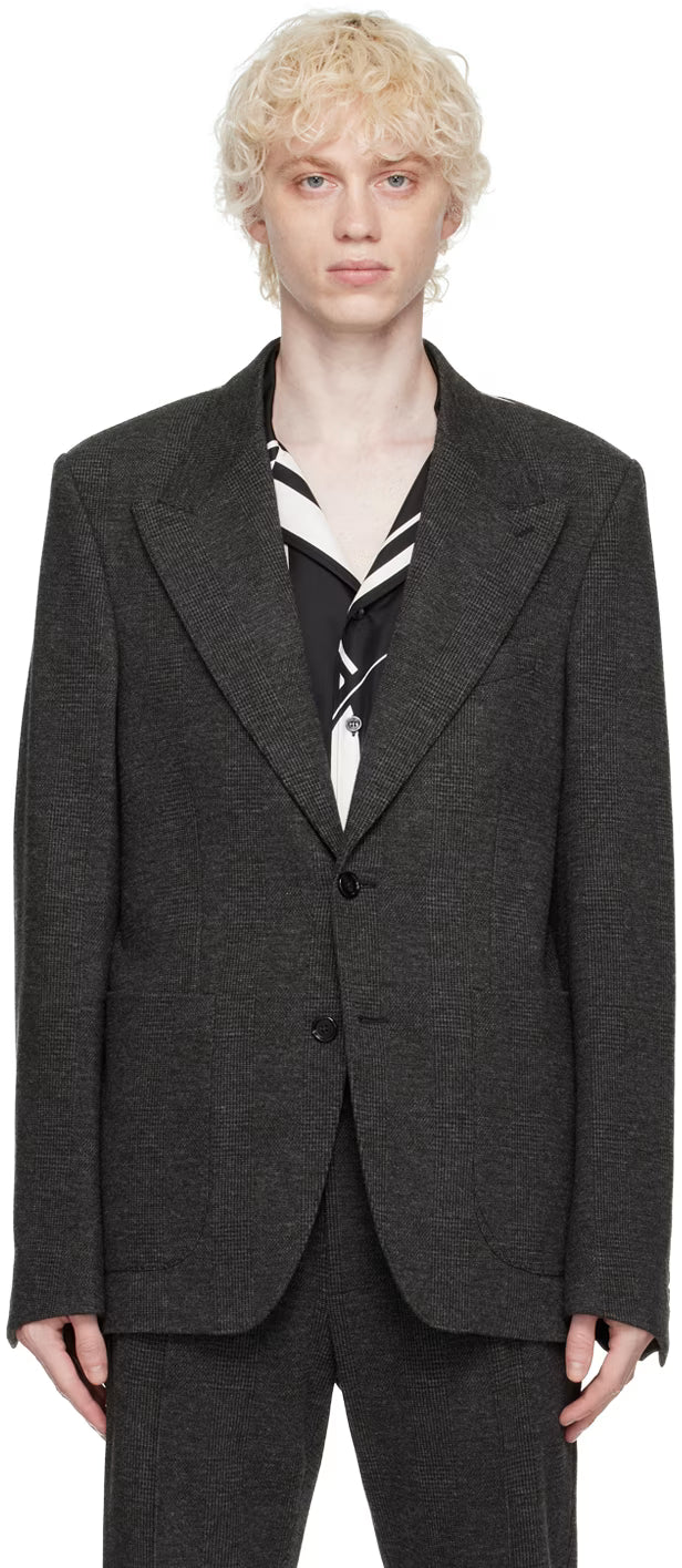 Dolce&Gabbana Gray Glen Plaid Blazer