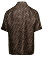 Fendi Brown Shirt with FF Motif in Silk Man