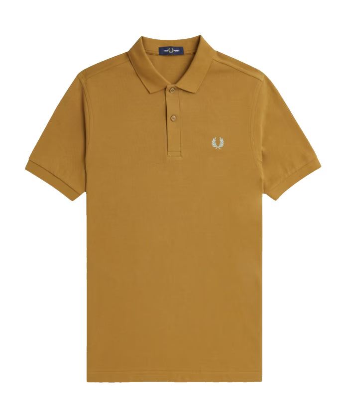 Fred Perry Slim Fit Plain Polo Dark Caramel