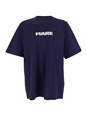 Msgm Blue T-Shirt with Print on the Front and Logo on the Back in Cotton Man