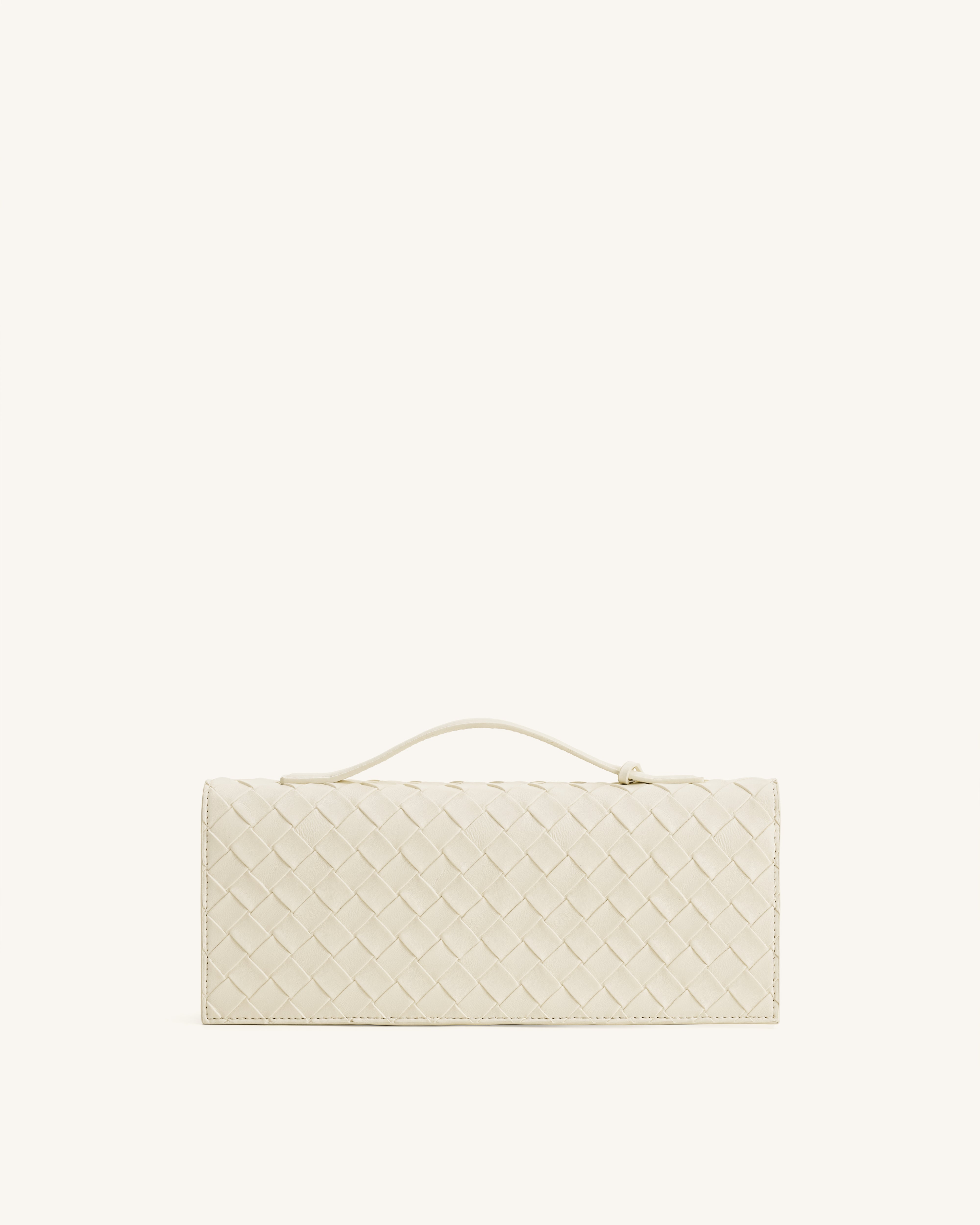 Celeste Woven Textured Envelope Top Handle Bag - Ivory