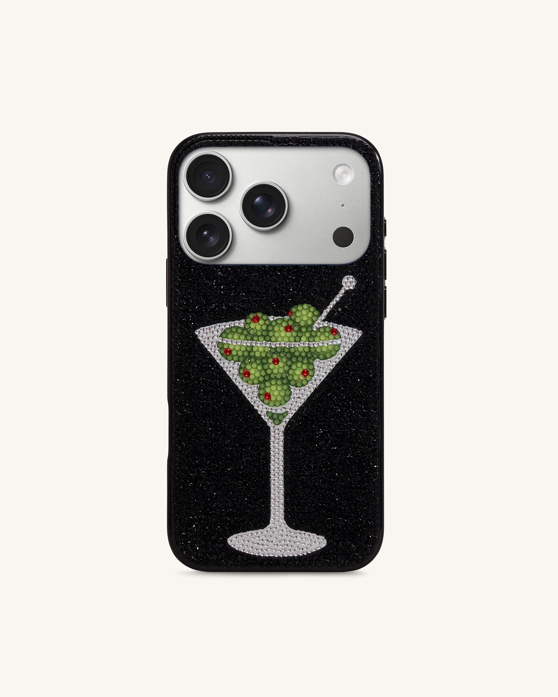 Olive Martini Artificial Crystal Phone Case - Orange