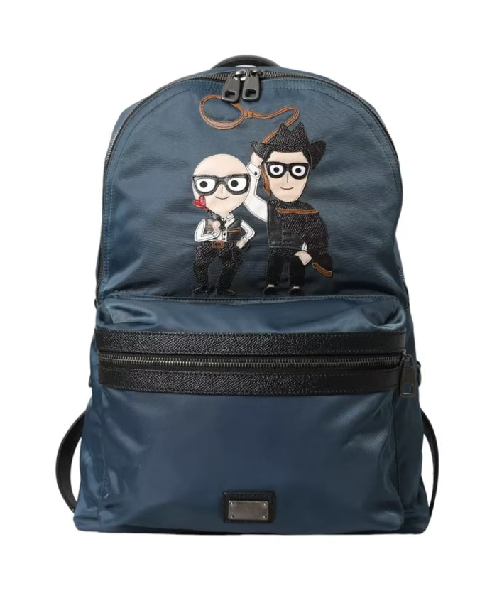 Blue Nylon DGFamily Patch Backpack