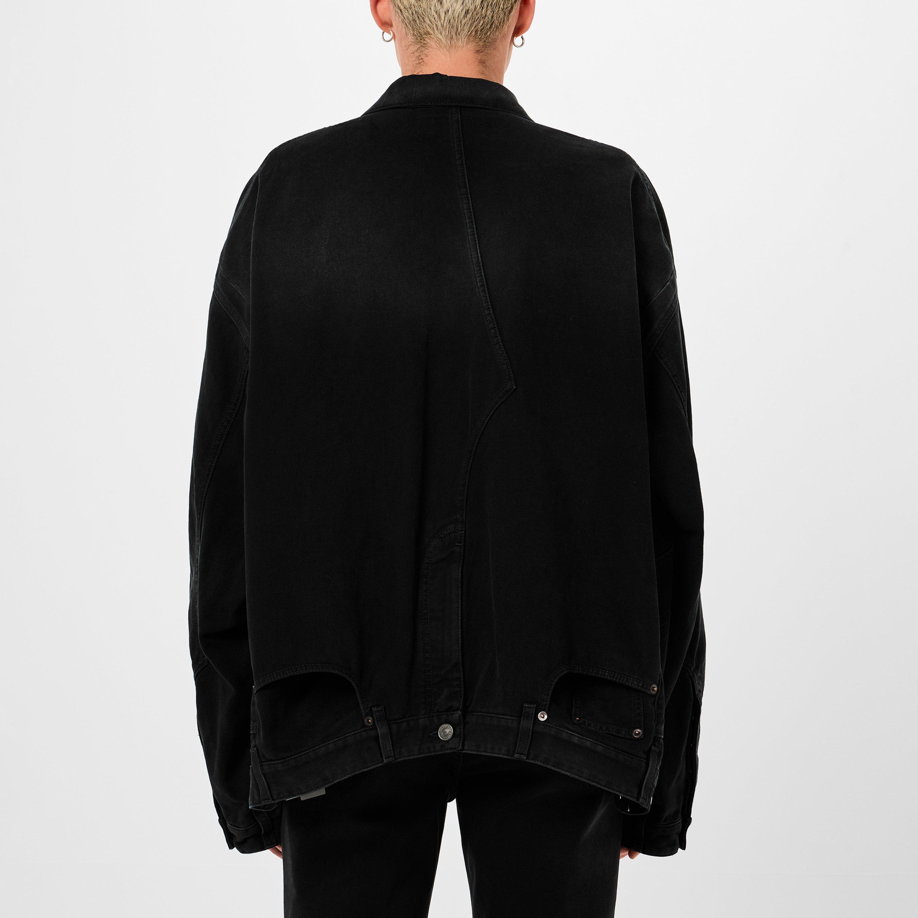 Deconstructed Cotton Long Sleeve Denim Jacket