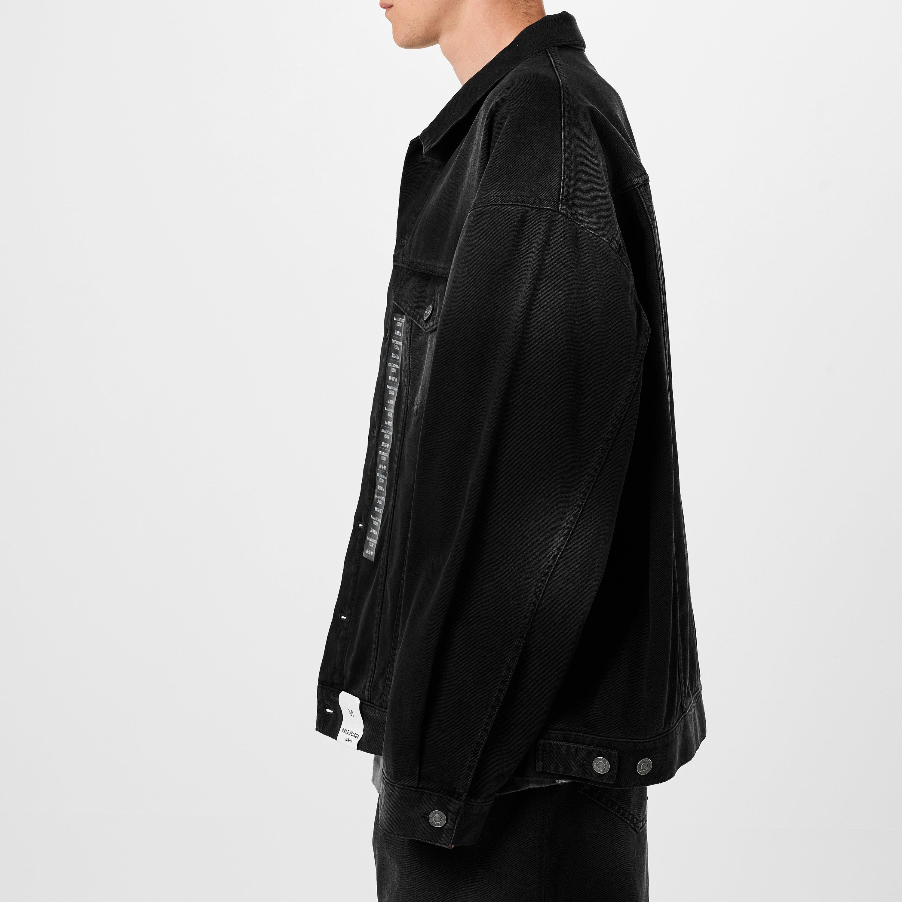 Size Sticker Cotton Long Sleeve Oversized Fit Denim Jacket