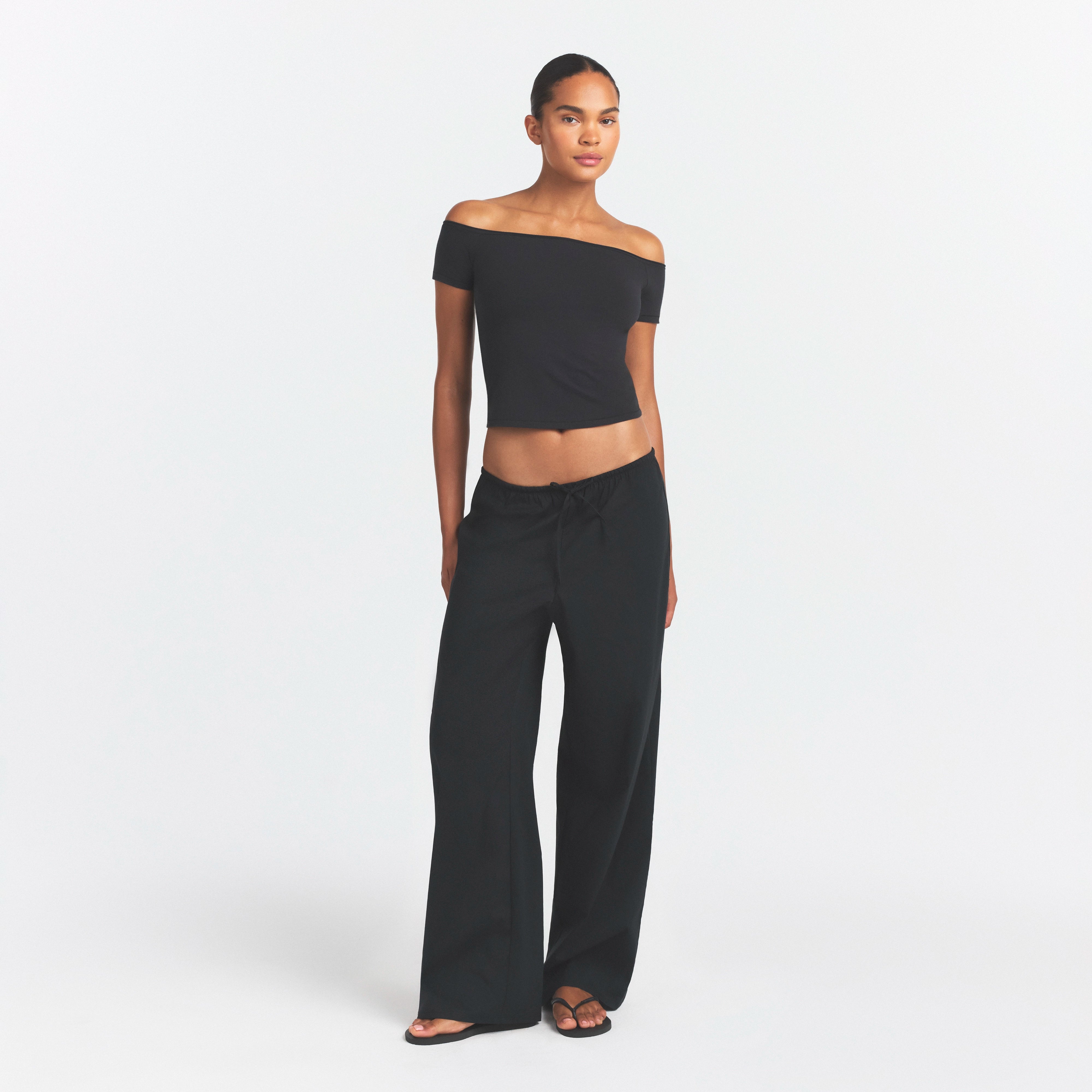 Cotton Jersey Off the Shoulder Top