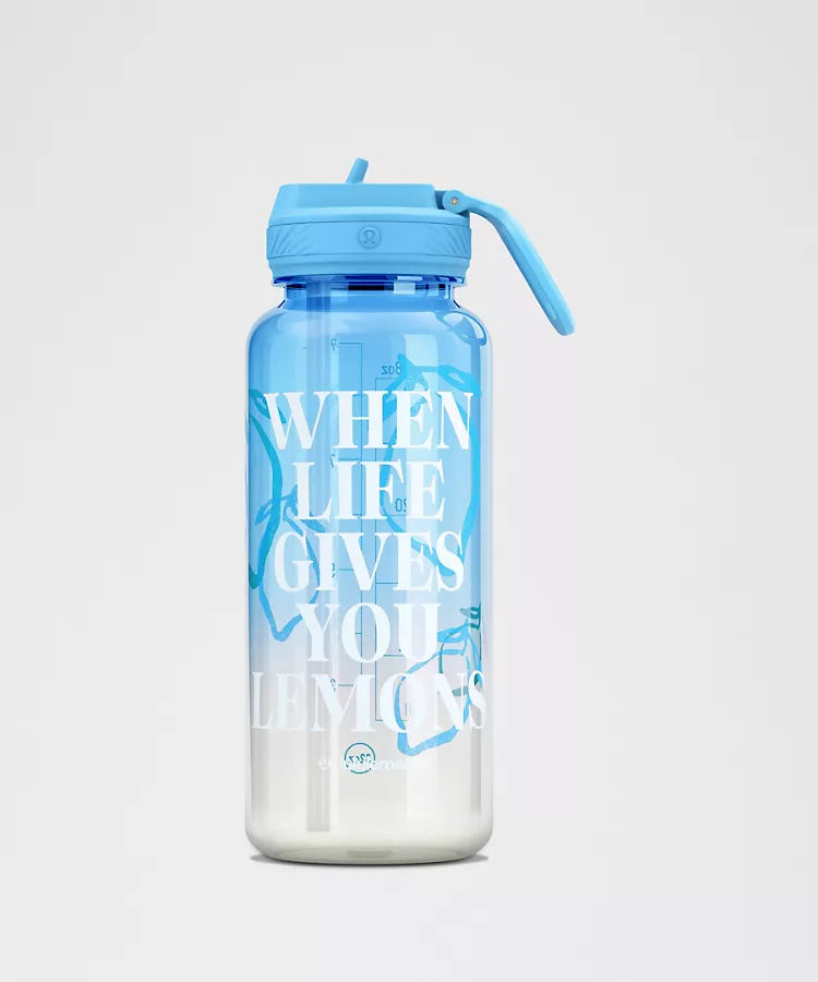 Back to Life Sport Bottle 32oz Straw Lid Lemons Quote