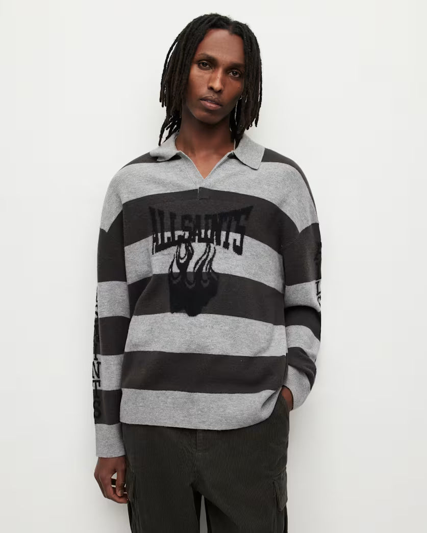 Racer Oversized Striped Polo Jumper