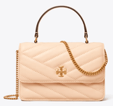 Tory Burch MINI KIRA CHEVRON TOP HANDLE CHAIN WALLET - Wallets | Shop From The Mirage