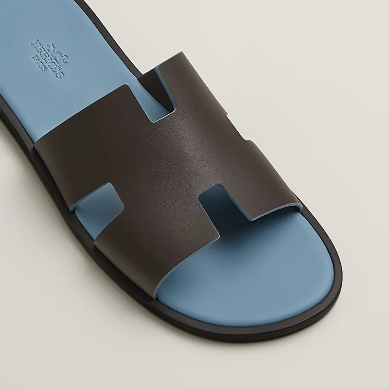 Izmir sandal in Moka / Bleu Jean