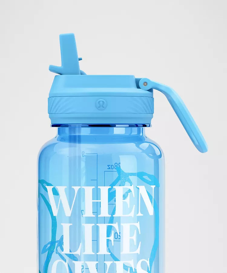 Back to Life Sport Bottle 32oz Straw Lid Lemons Quote