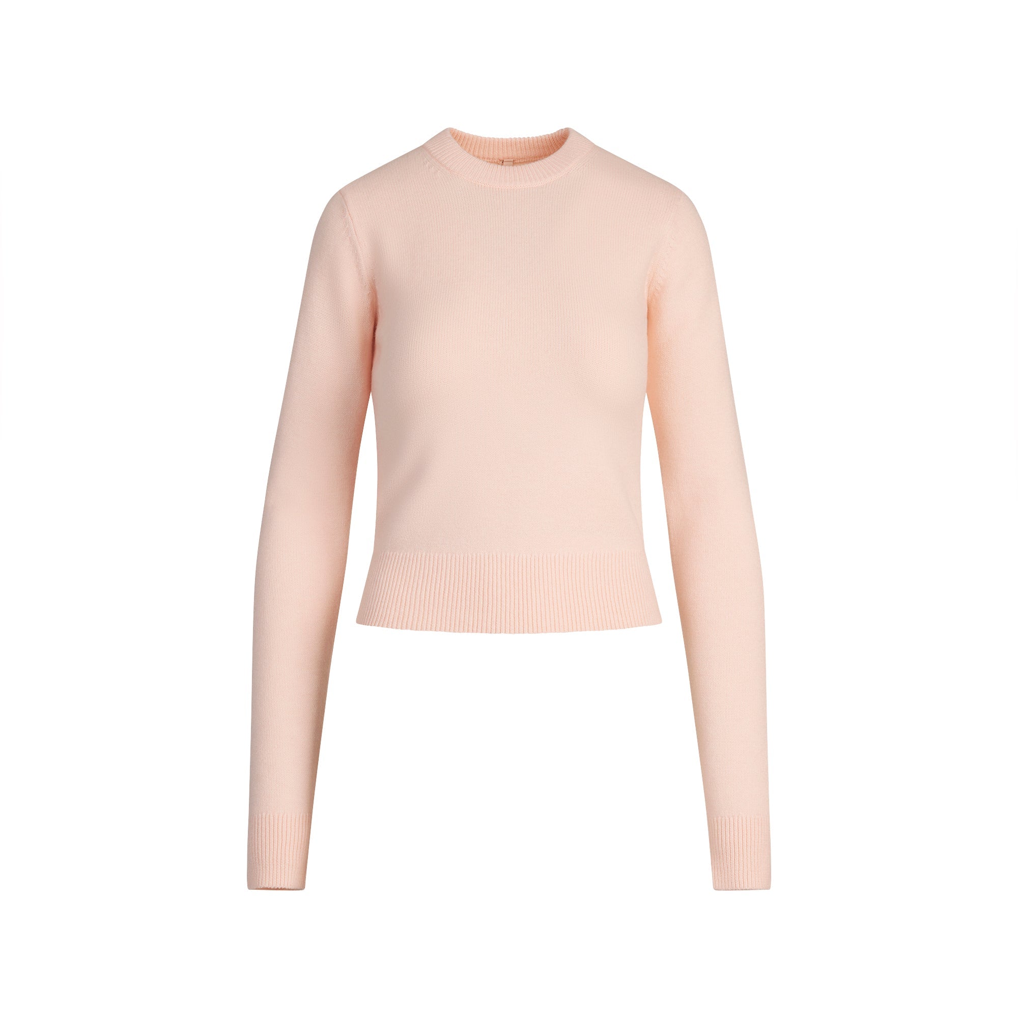 Sweater Knits Ribbed Long Sleeve Fitted Crew Neck