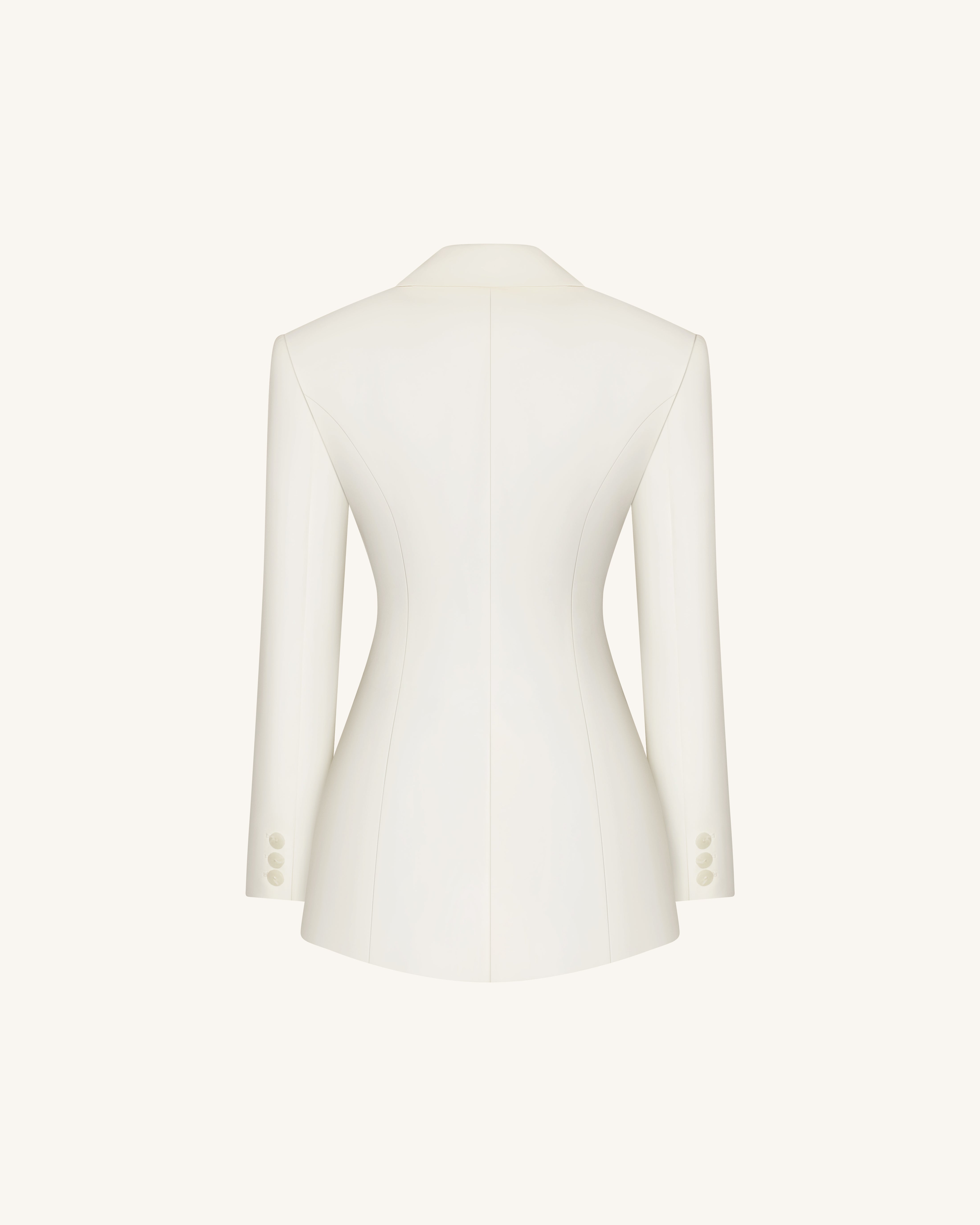 Iris Embroidery Hourglass Blazer - White