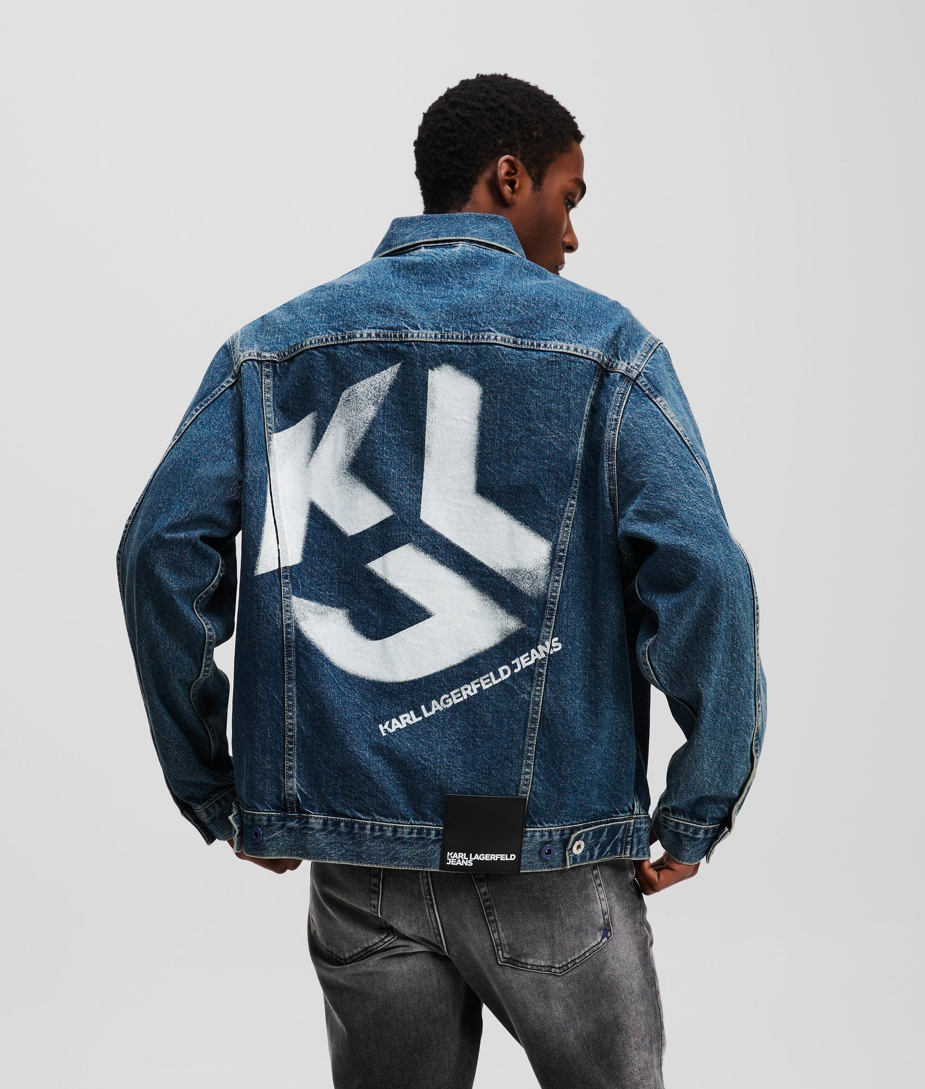 RELAXED-FIT MONOGRAM DENIM JACKET