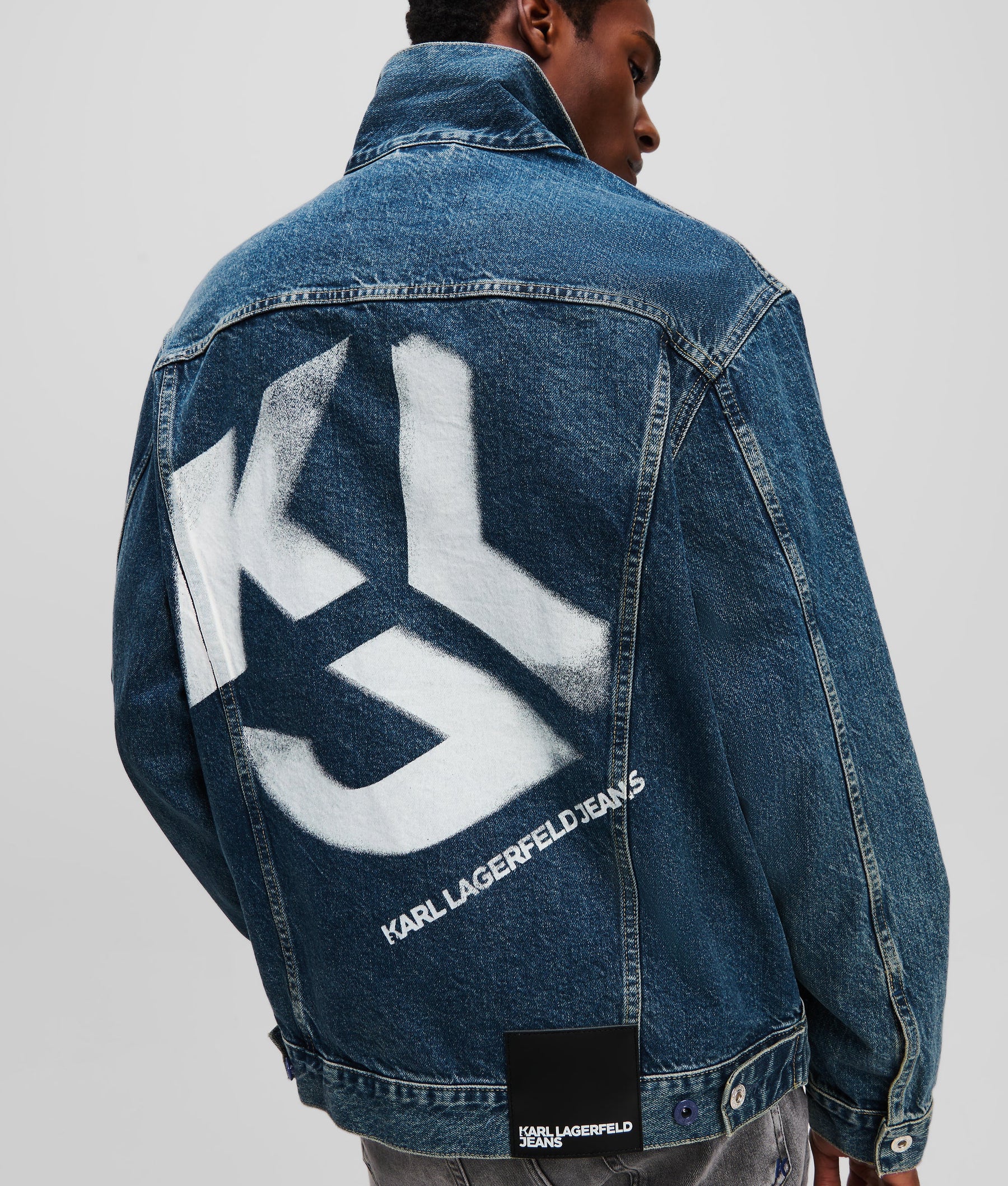 RELAXED-FIT MONOGRAM DENIM JACKET