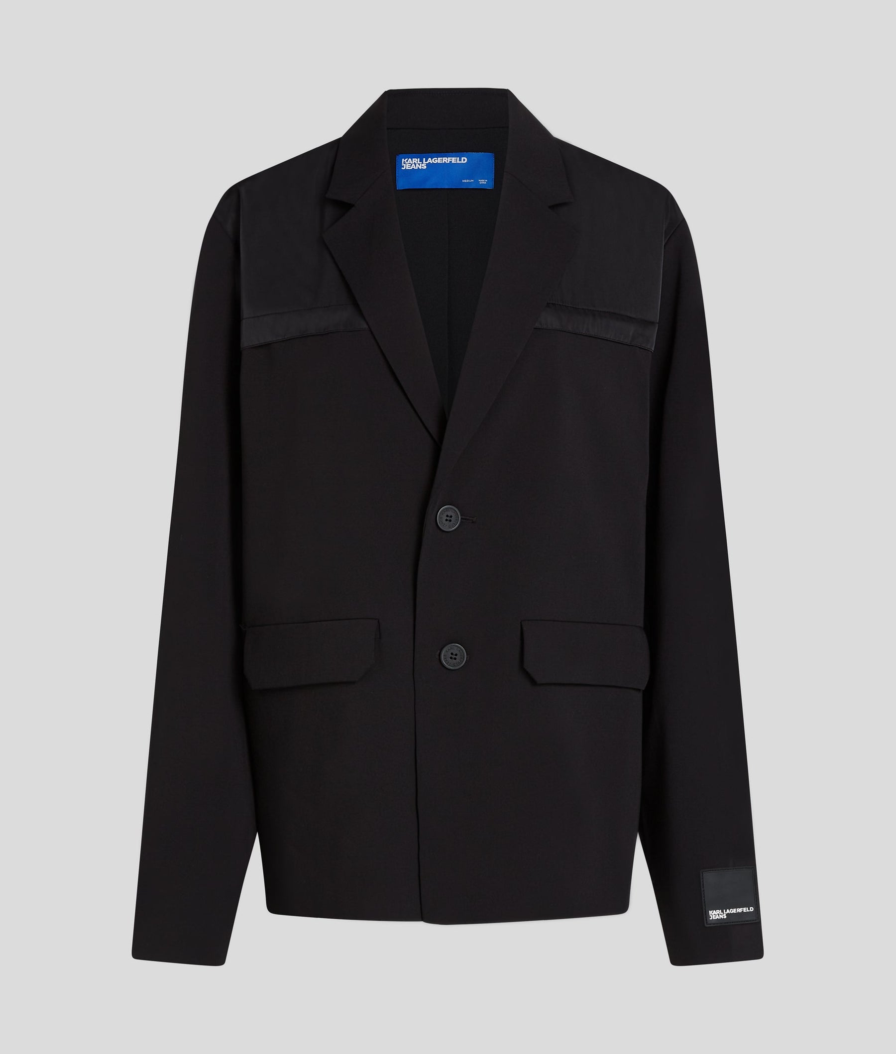 MIXED-MATERIAL BLAZER