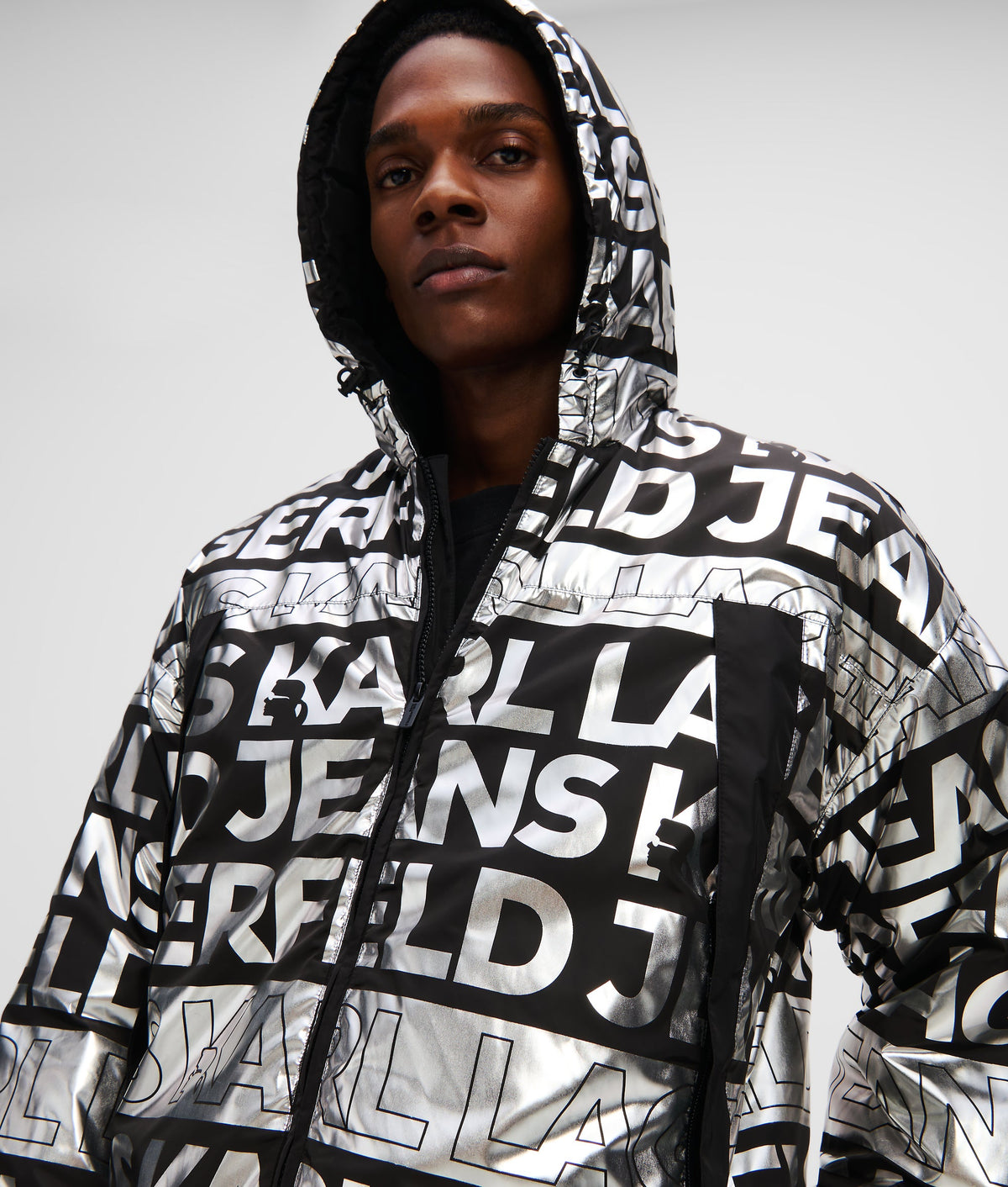 ALL-OVER LOGO PADDED JACKET