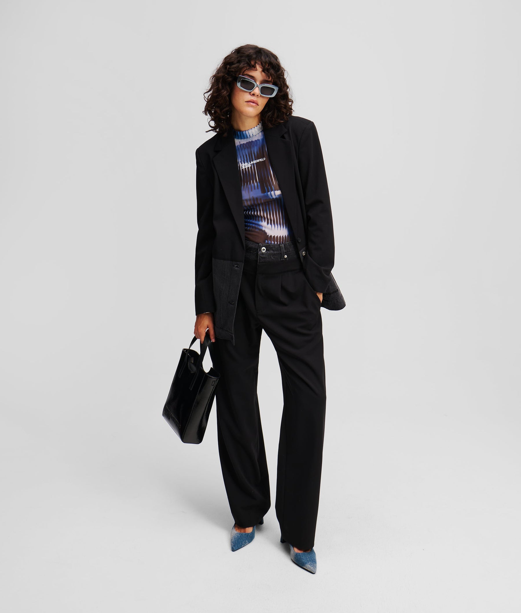 MIXED-MATERIAL TROUSERS