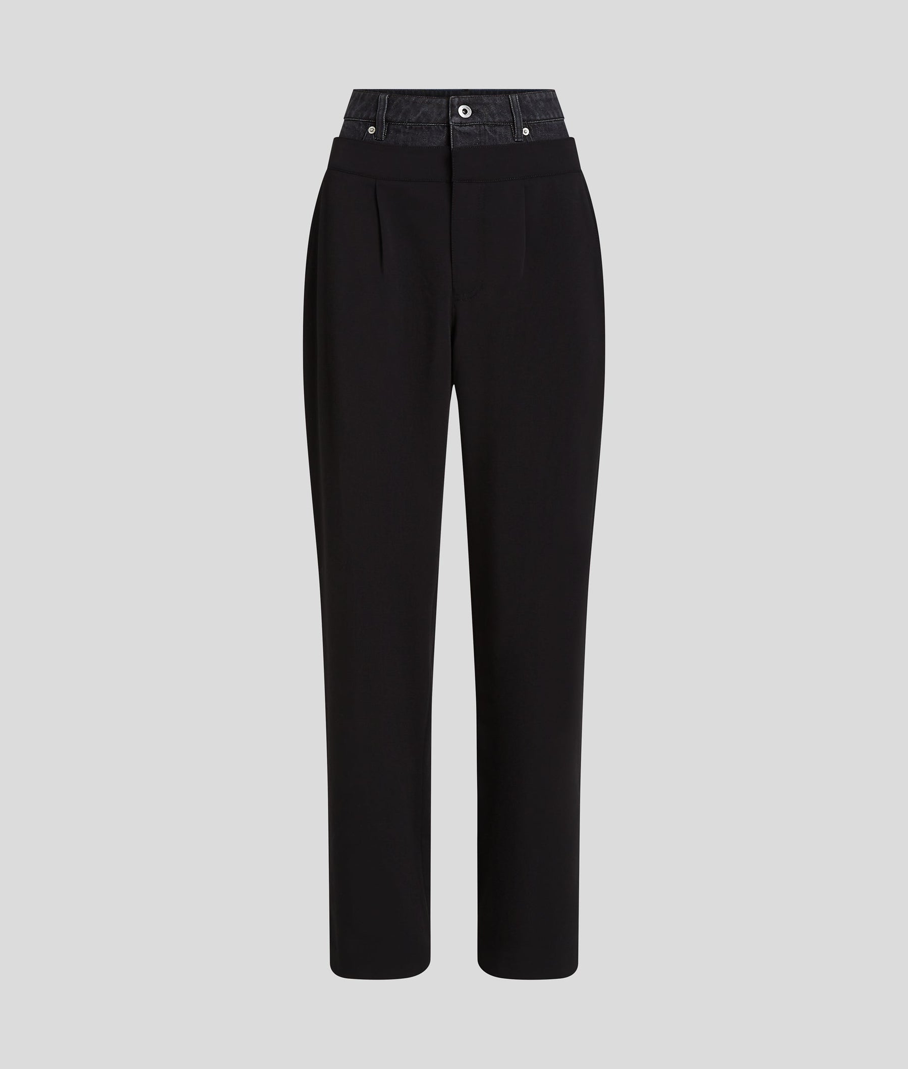 MIXED-MATERIAL TROUSERS