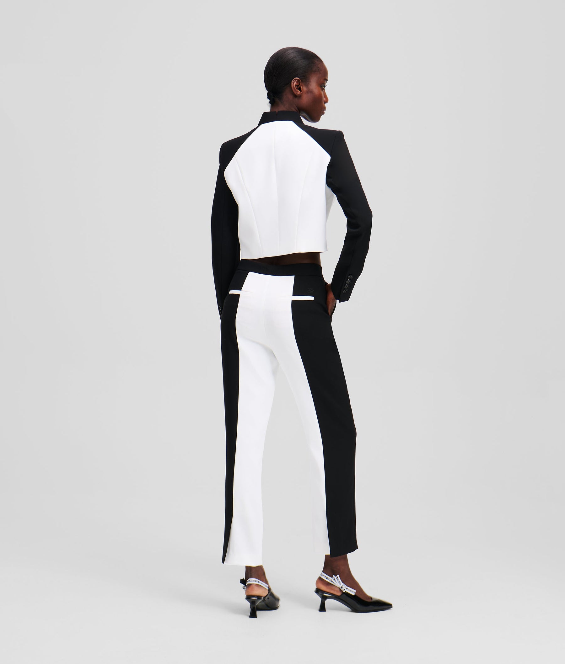 COLOR-BLOCK CIGARETTE TROUSERS
