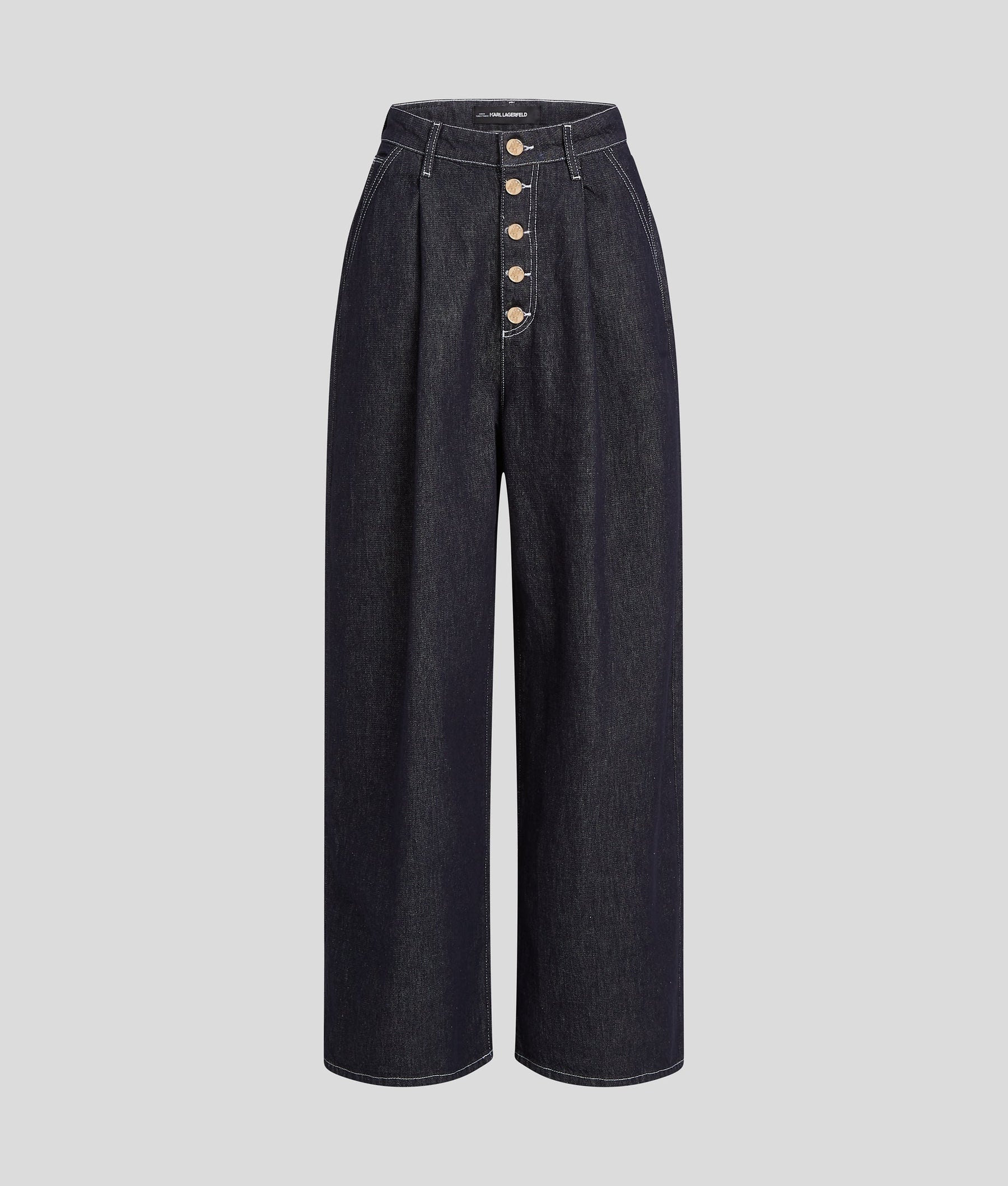 BUTTON-FLY WIDE-LEG JEANS