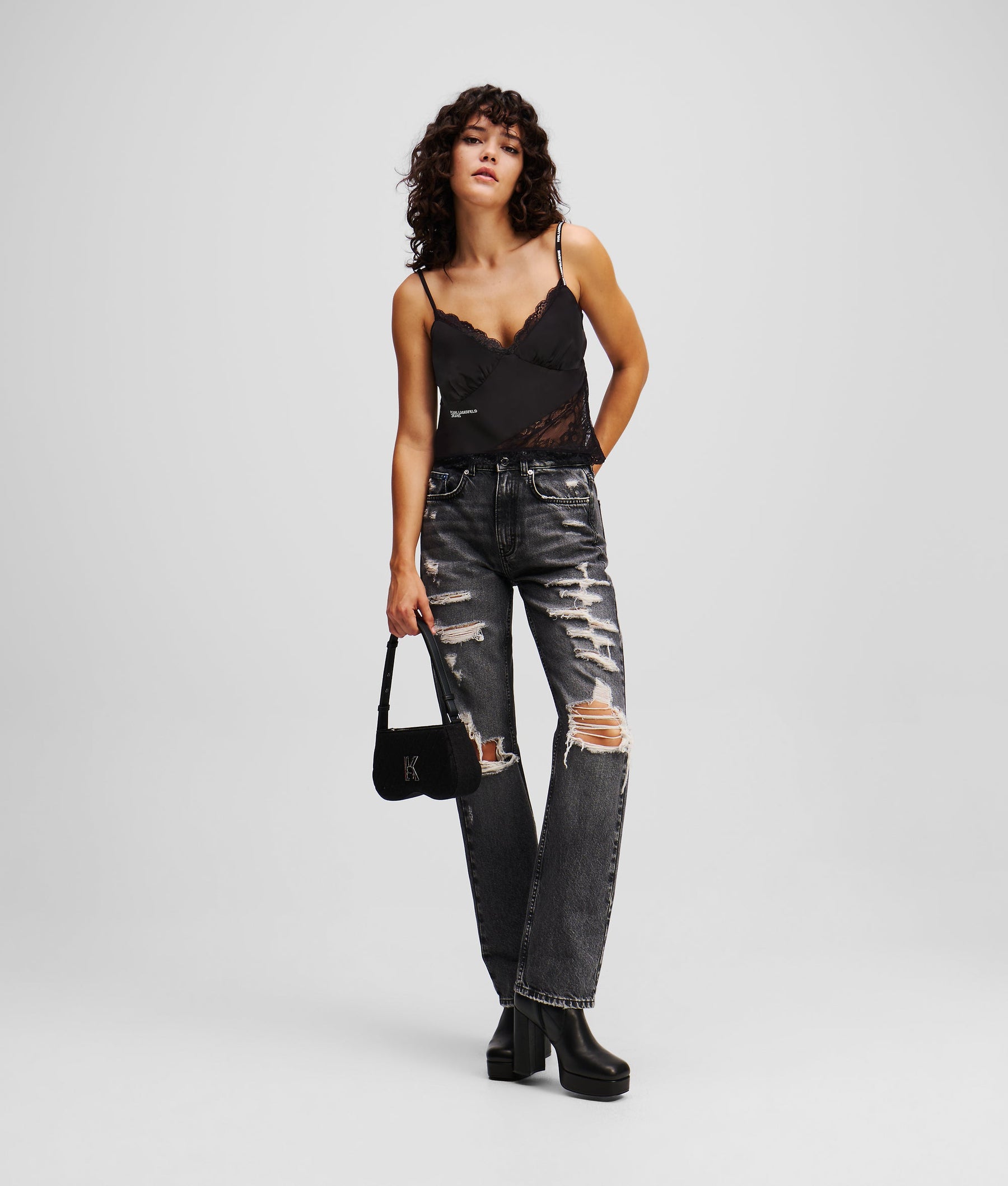 SATIN AND LACE TOP