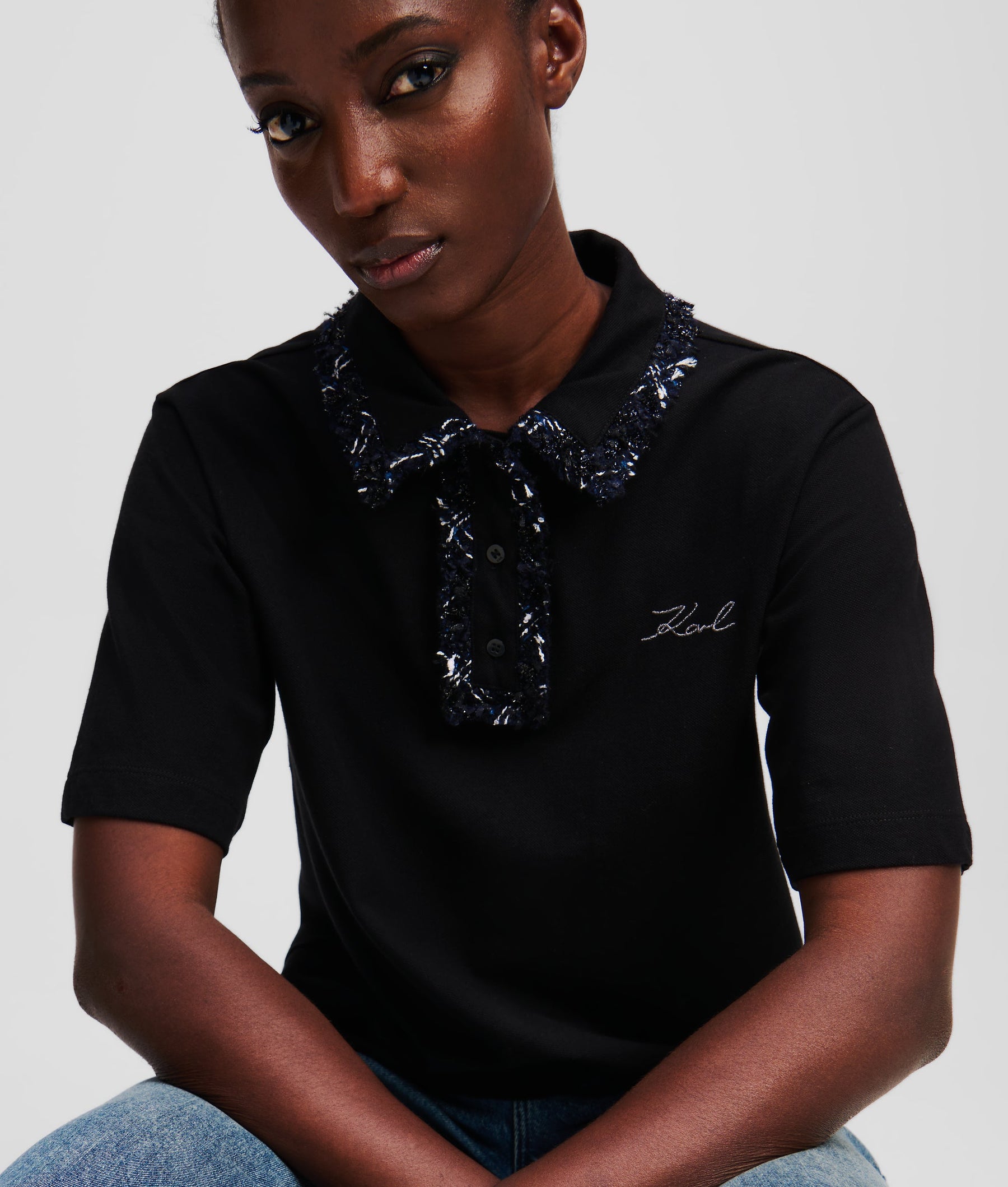 BOUCLE POLO SHIRT