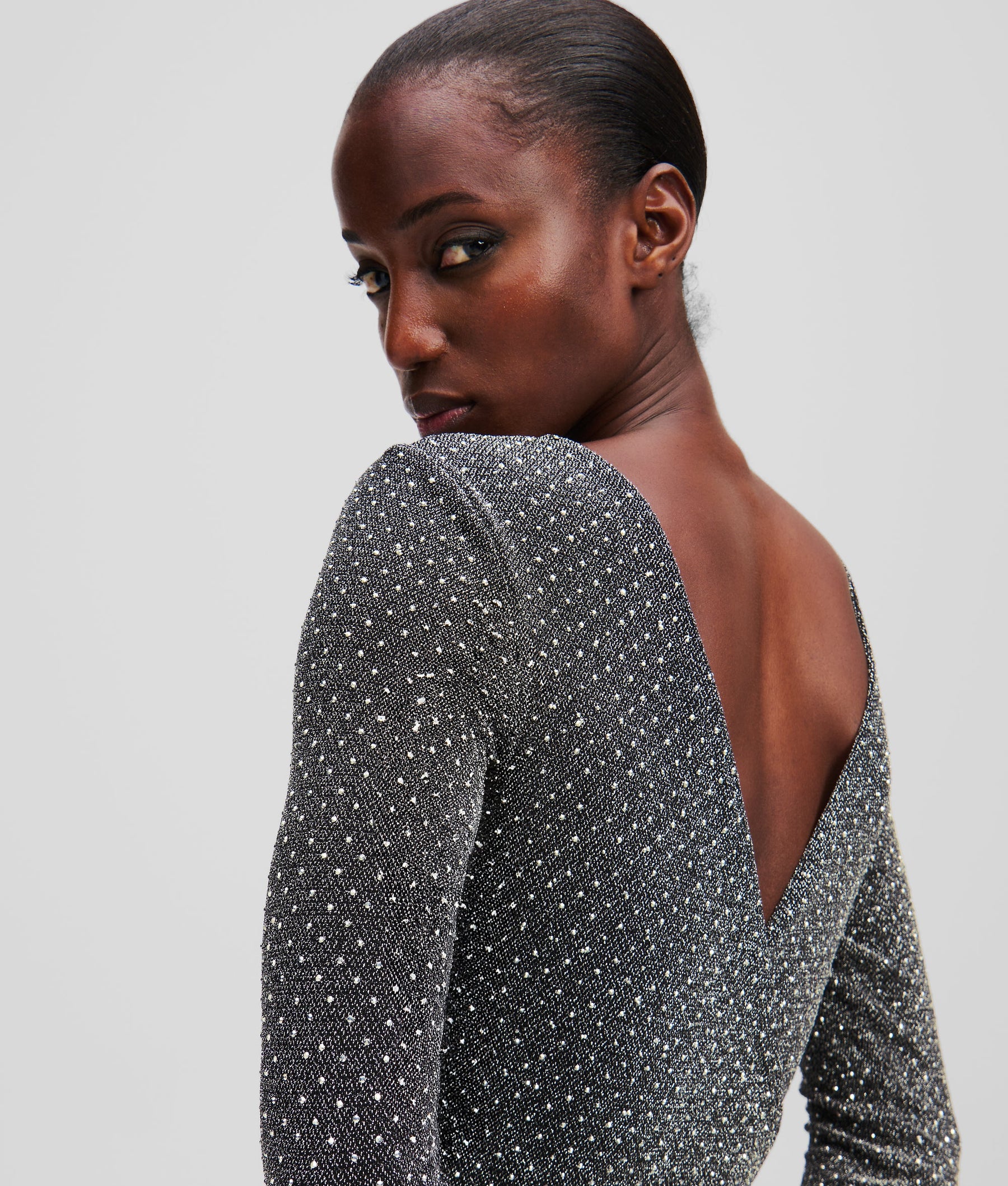 METALLIC RHINESTONE BODYSUIT