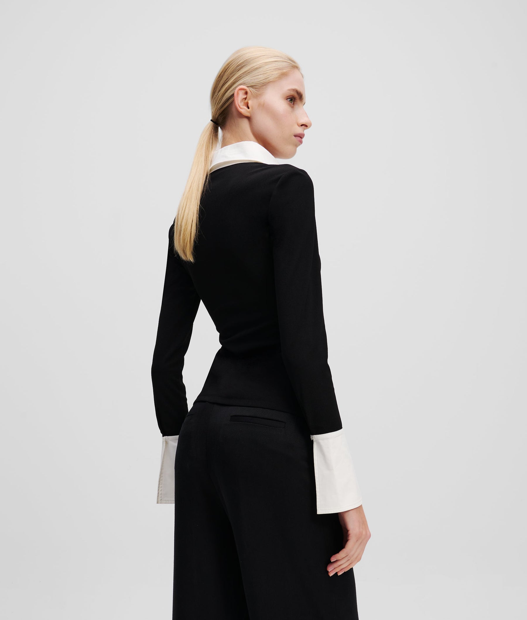 KARL ESSENTIAL LONG-SLEEVED POLO SHIRT