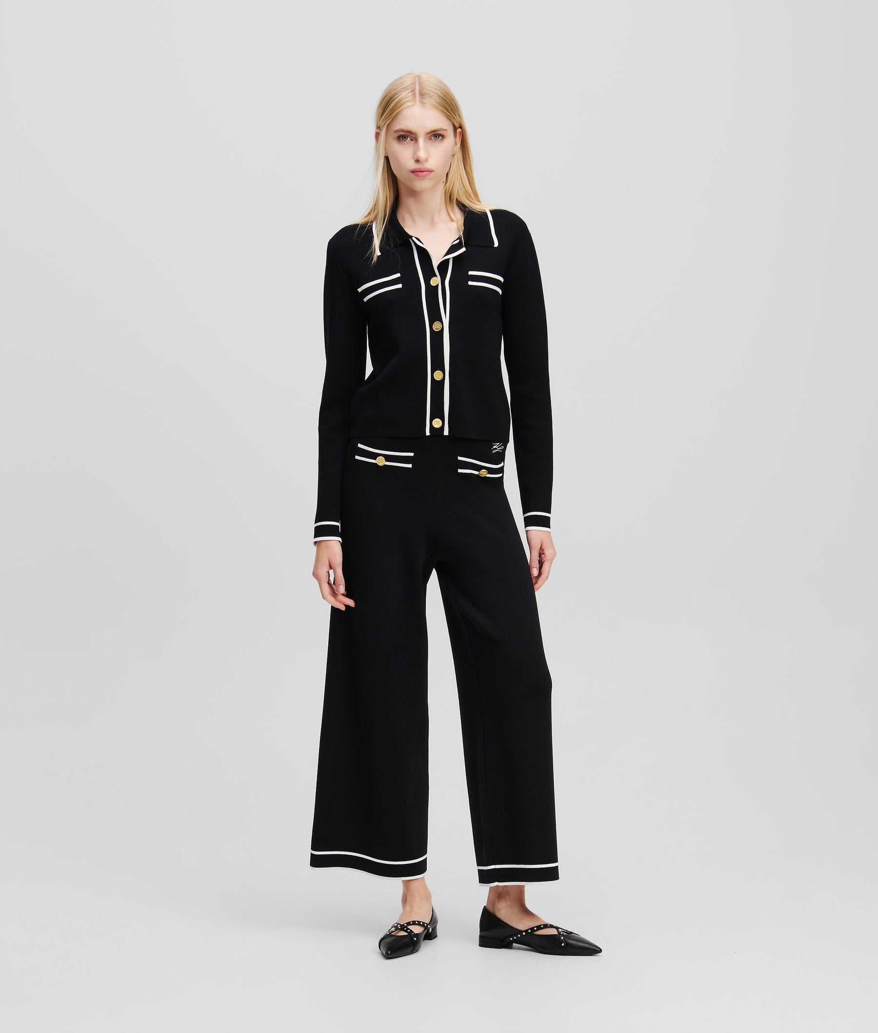 KARL ESSENTIAL PIPELINE CARDIGAN