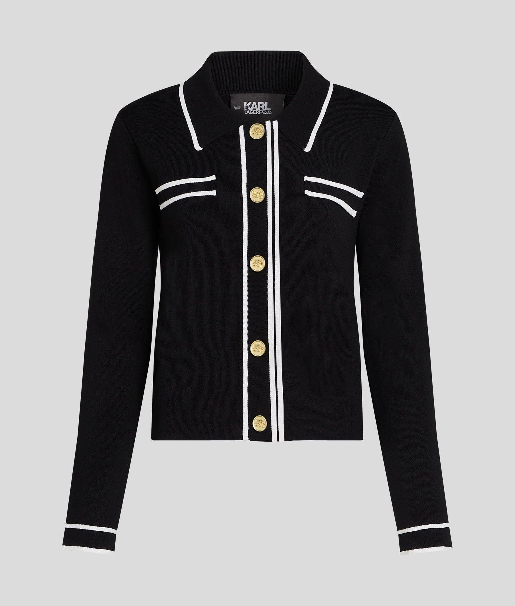 KARL ESSENTIAL PIPELINE CARDIGAN