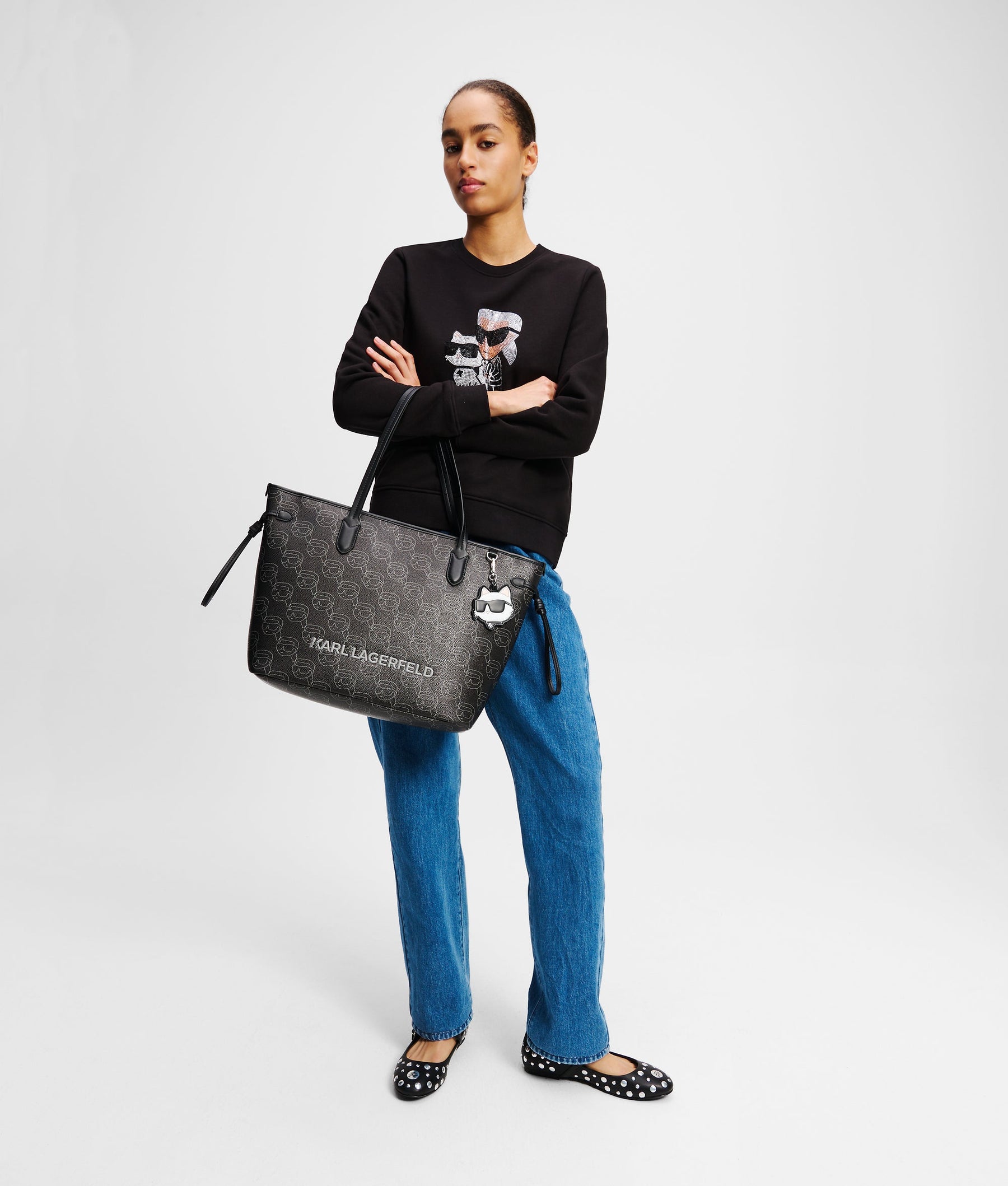 RHINESTONE IKON KARL & CHOUPETTE SWEATSHIRT