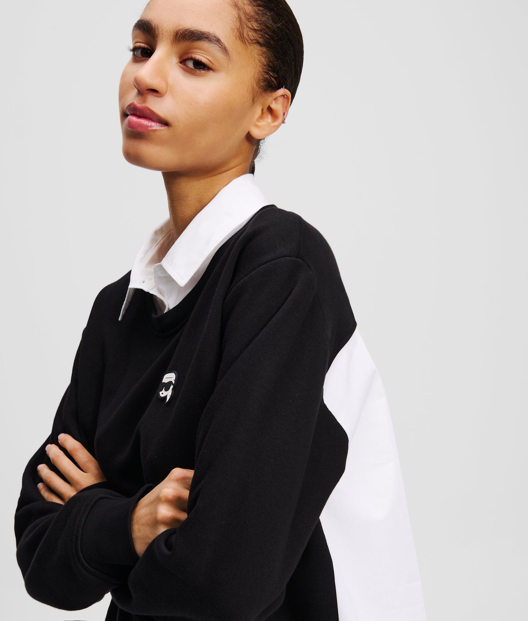 IKON FABRIC MIX SWEATSHIRT