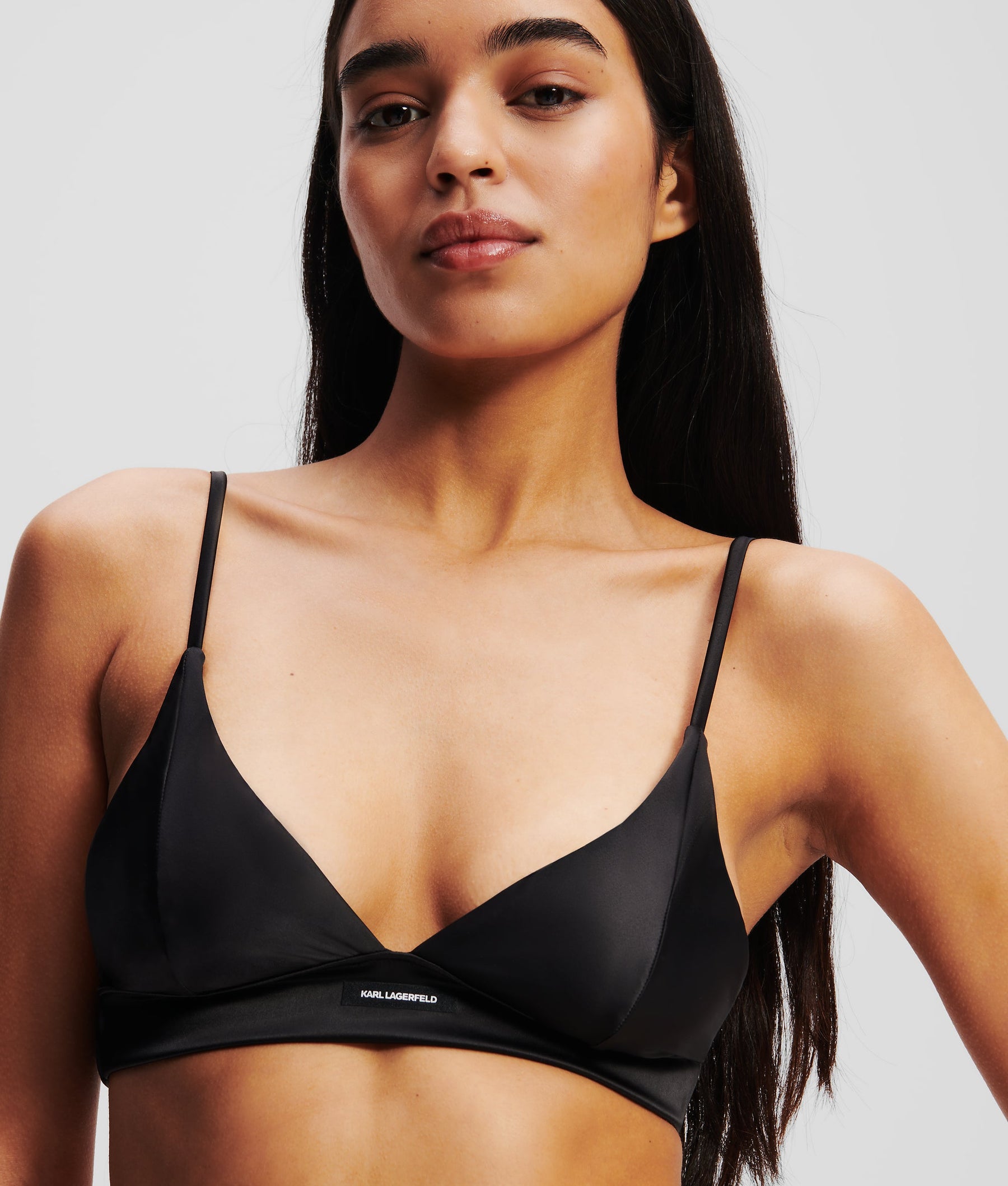 LOGO SATIN TRIANGLE BRA