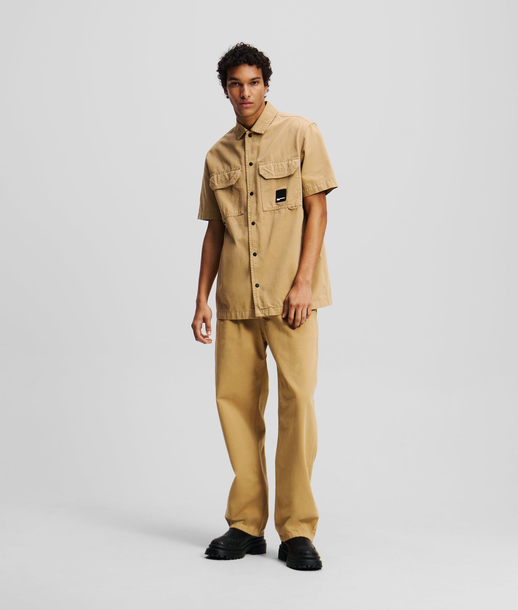 Short-sleeved button-up shirt