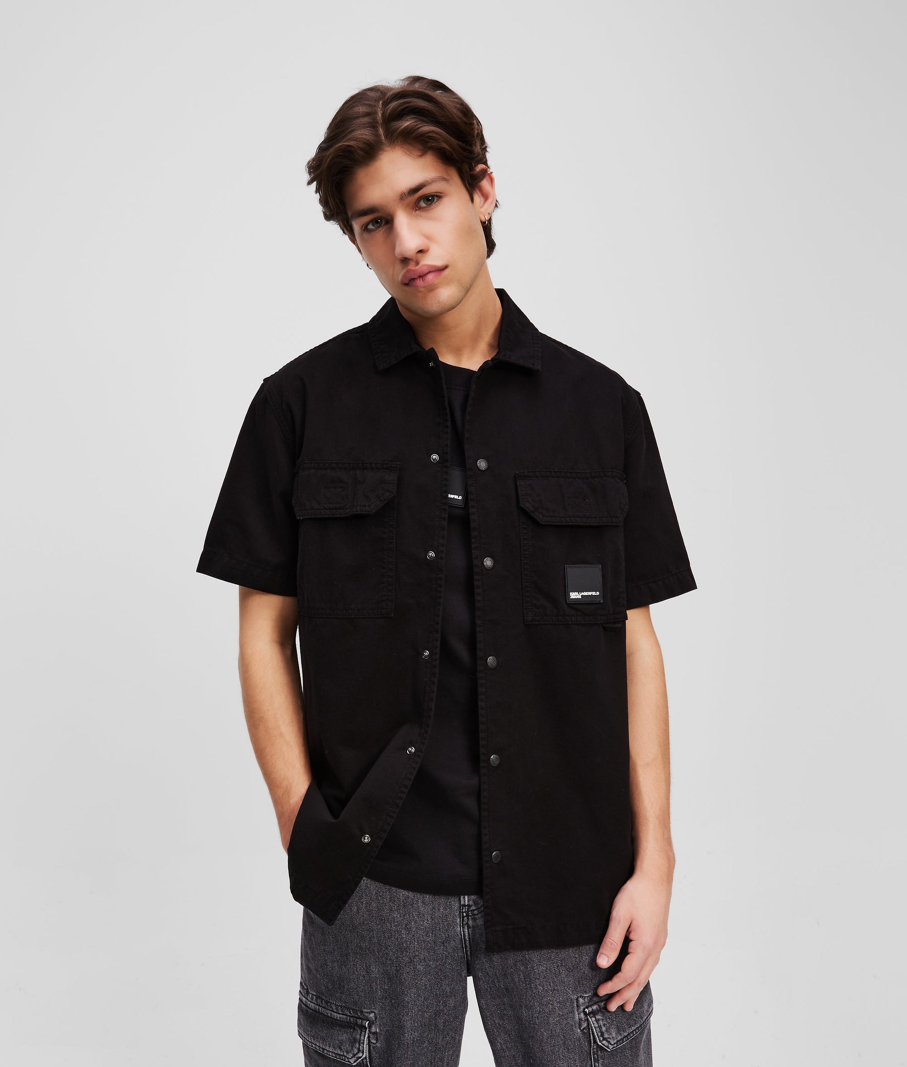 Short-sleeved button-up shirt