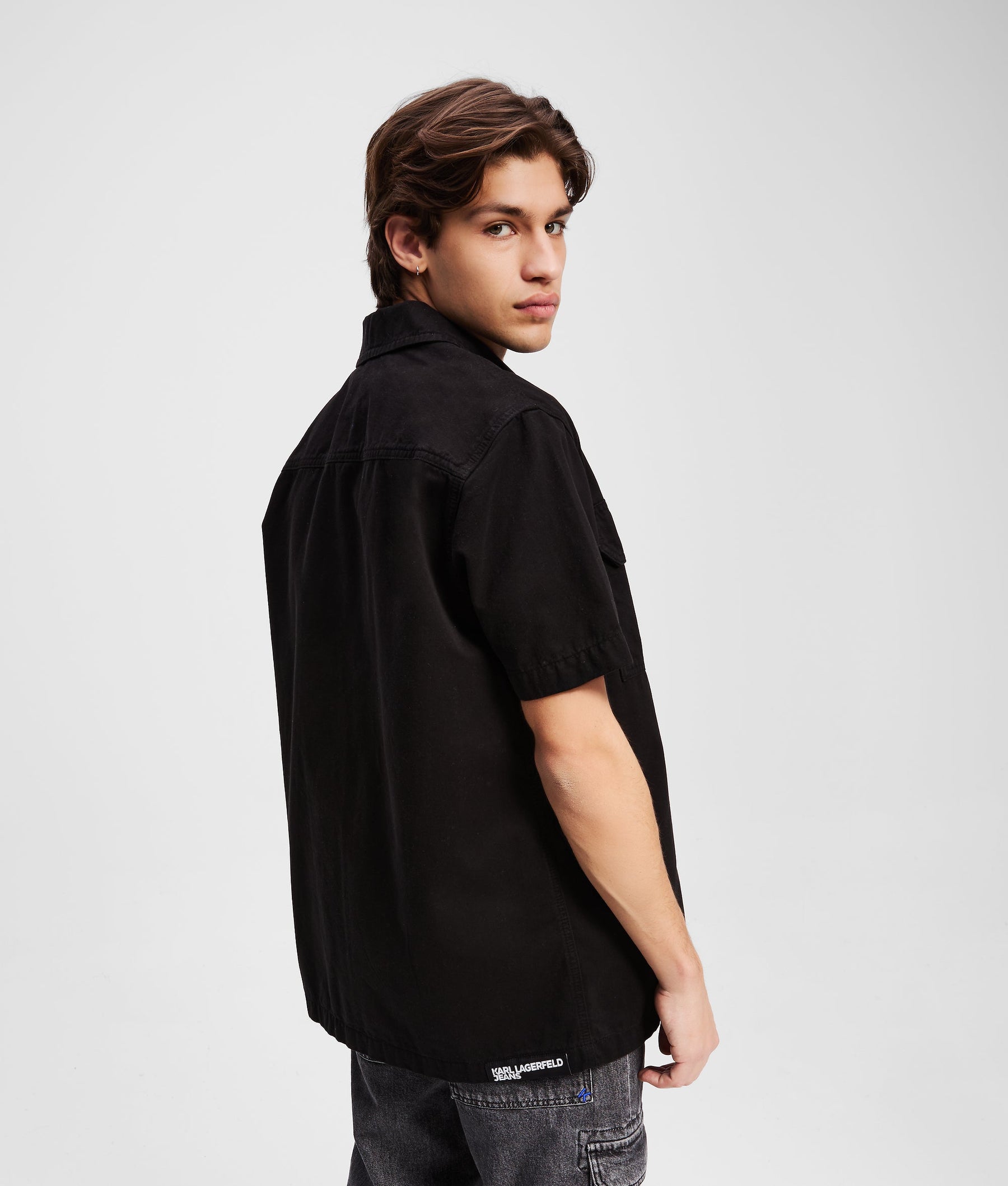 Short-sleeved button-up shirt