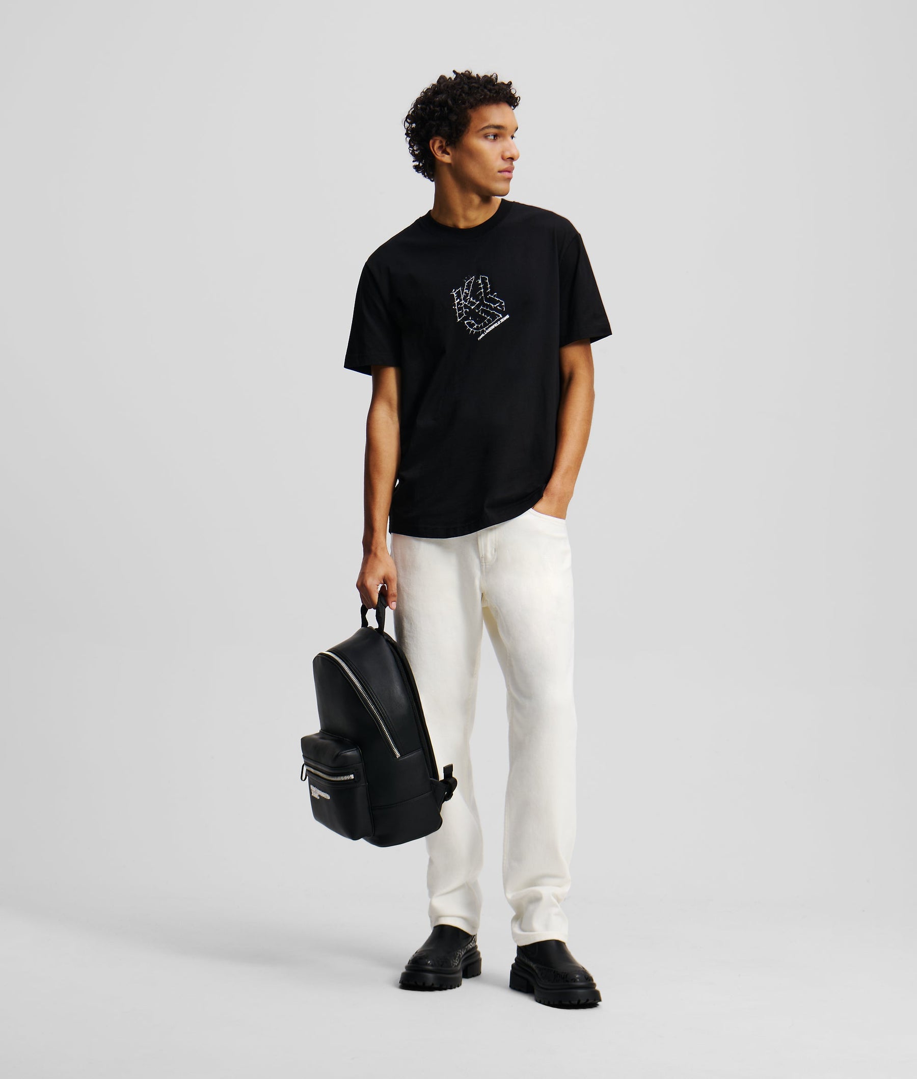 CURVED HEM SHIBORI MONOGRAM T-SHIRT