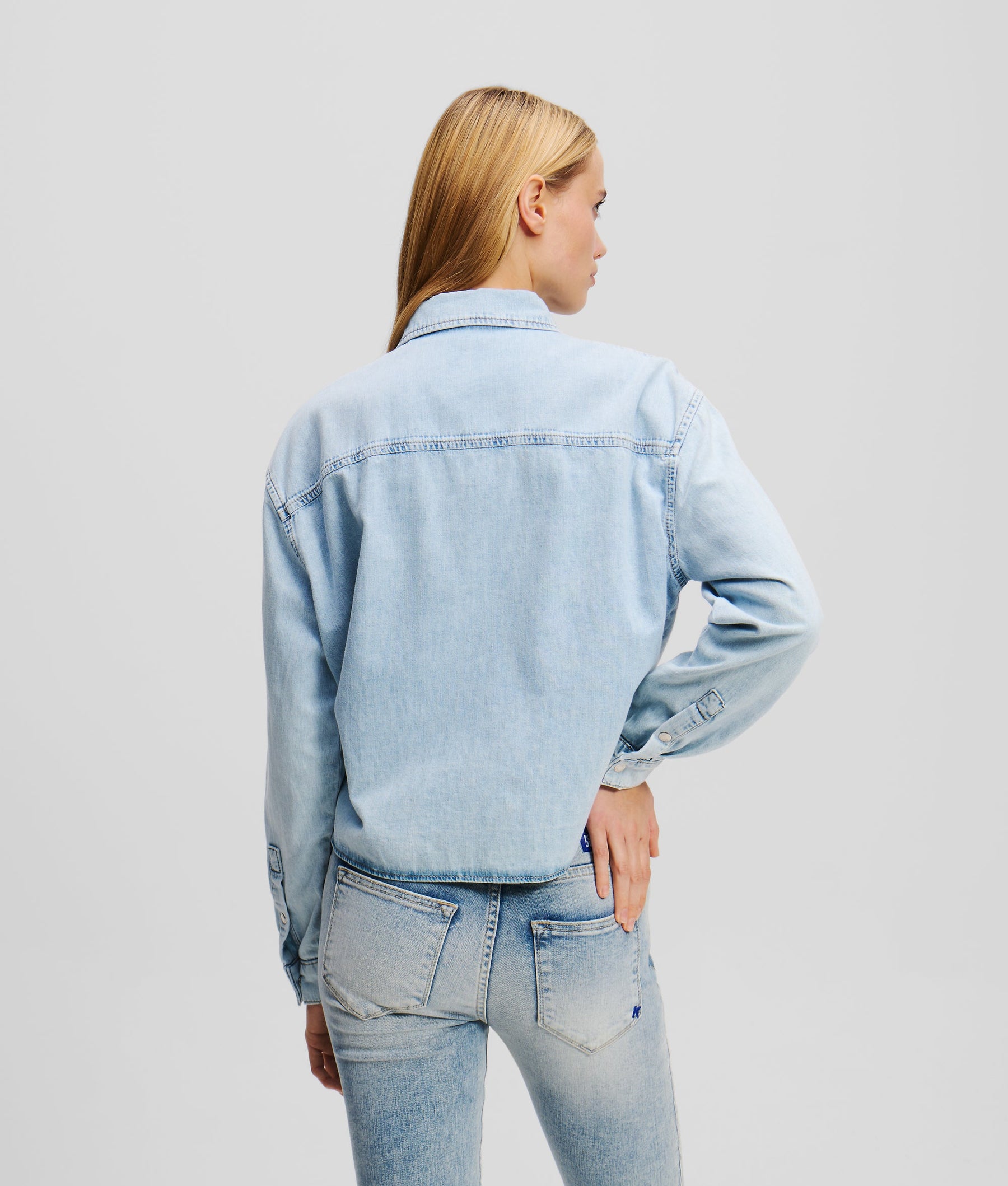 TIE-FRONT DENIM SHIRT
