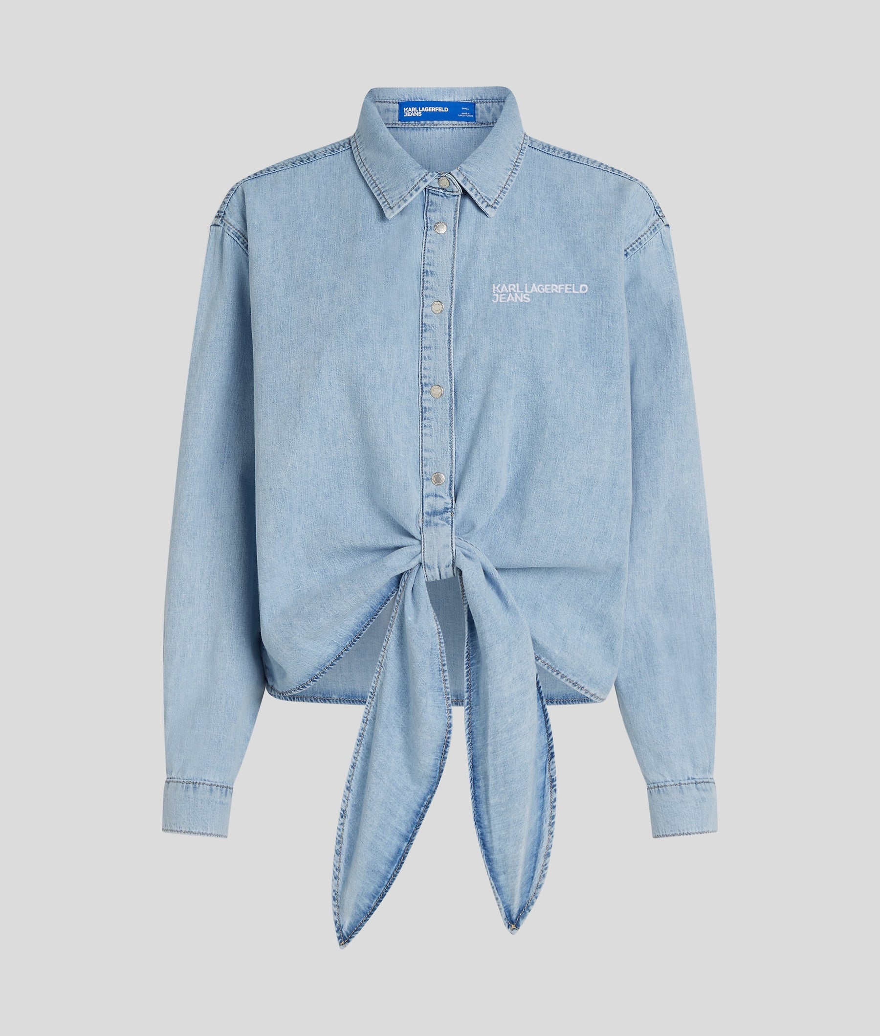 TIE-FRONT DENIM SHIRT