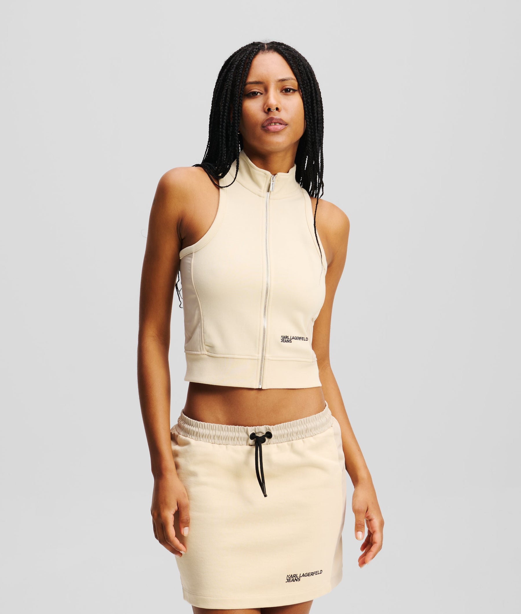 ZIP-FRONT SLEEVELESS TOP