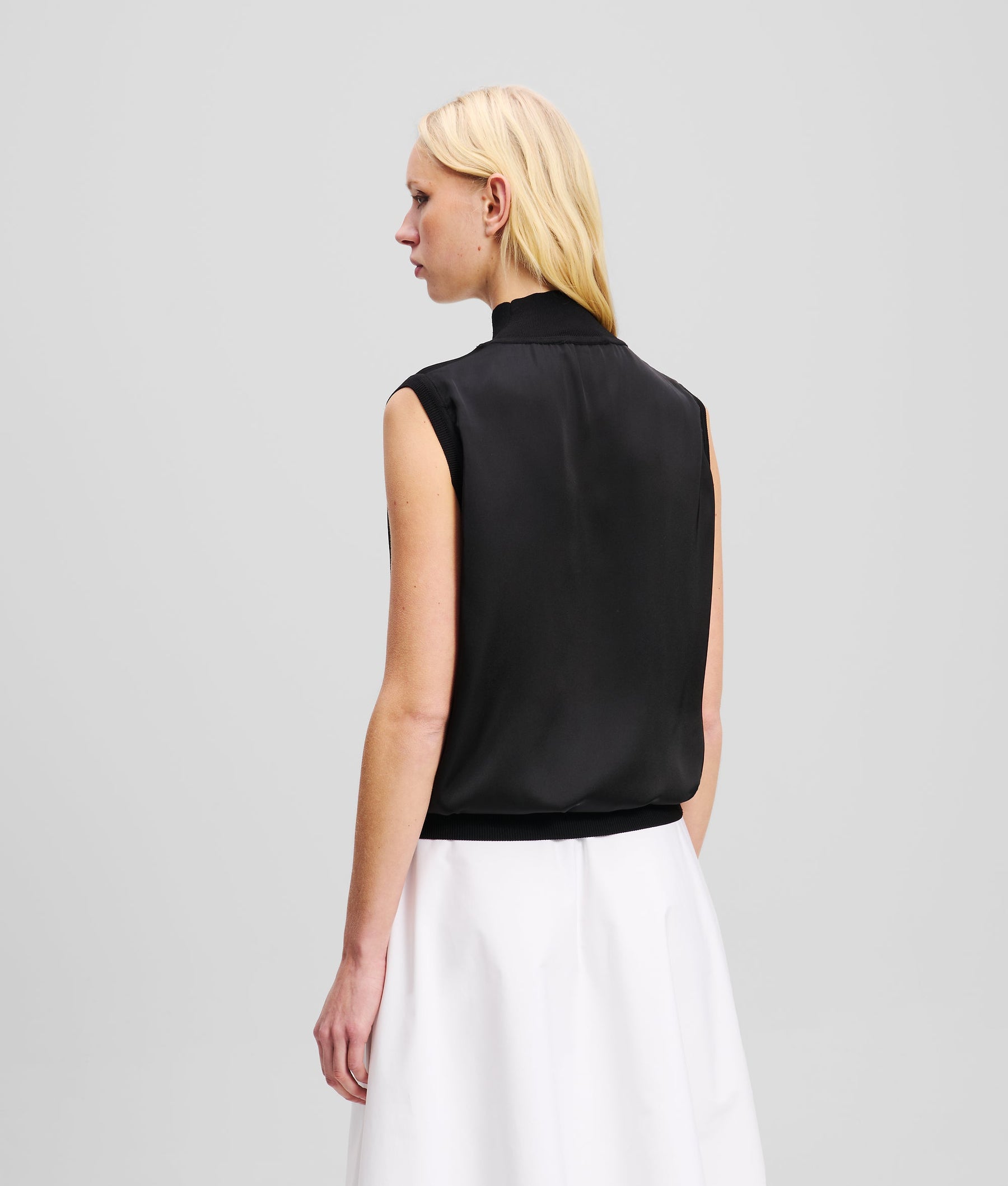 SLEEVELESS SATIN TOP