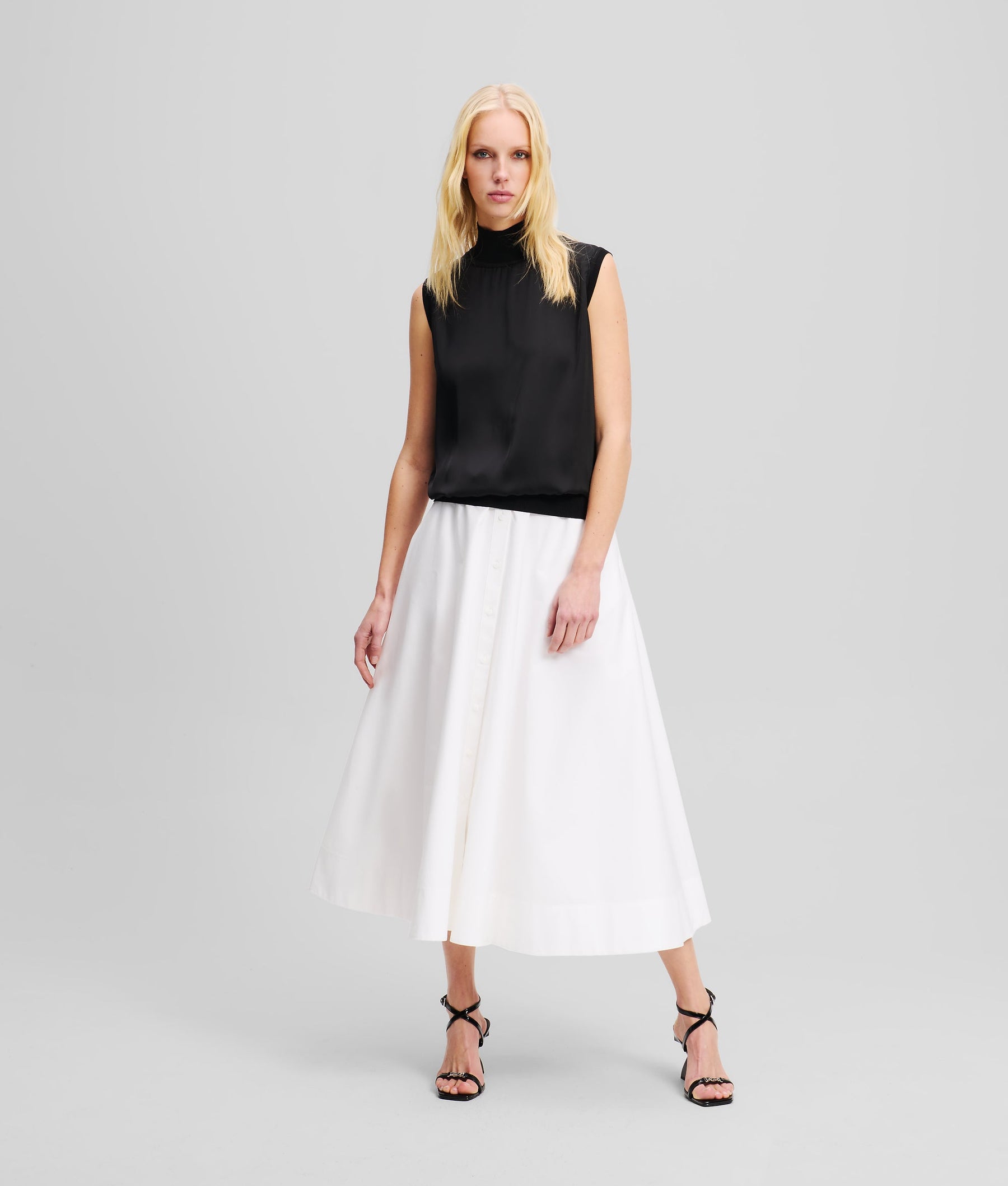 SLEEVELESS SATIN TOP