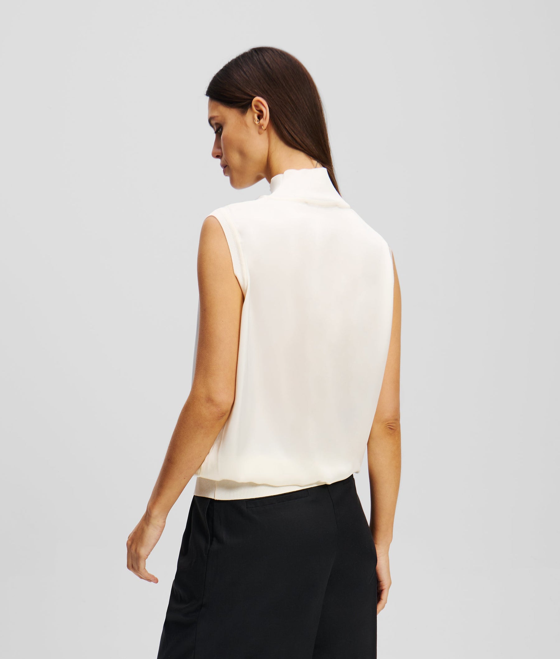 SLEEVELESS SATIN TOP