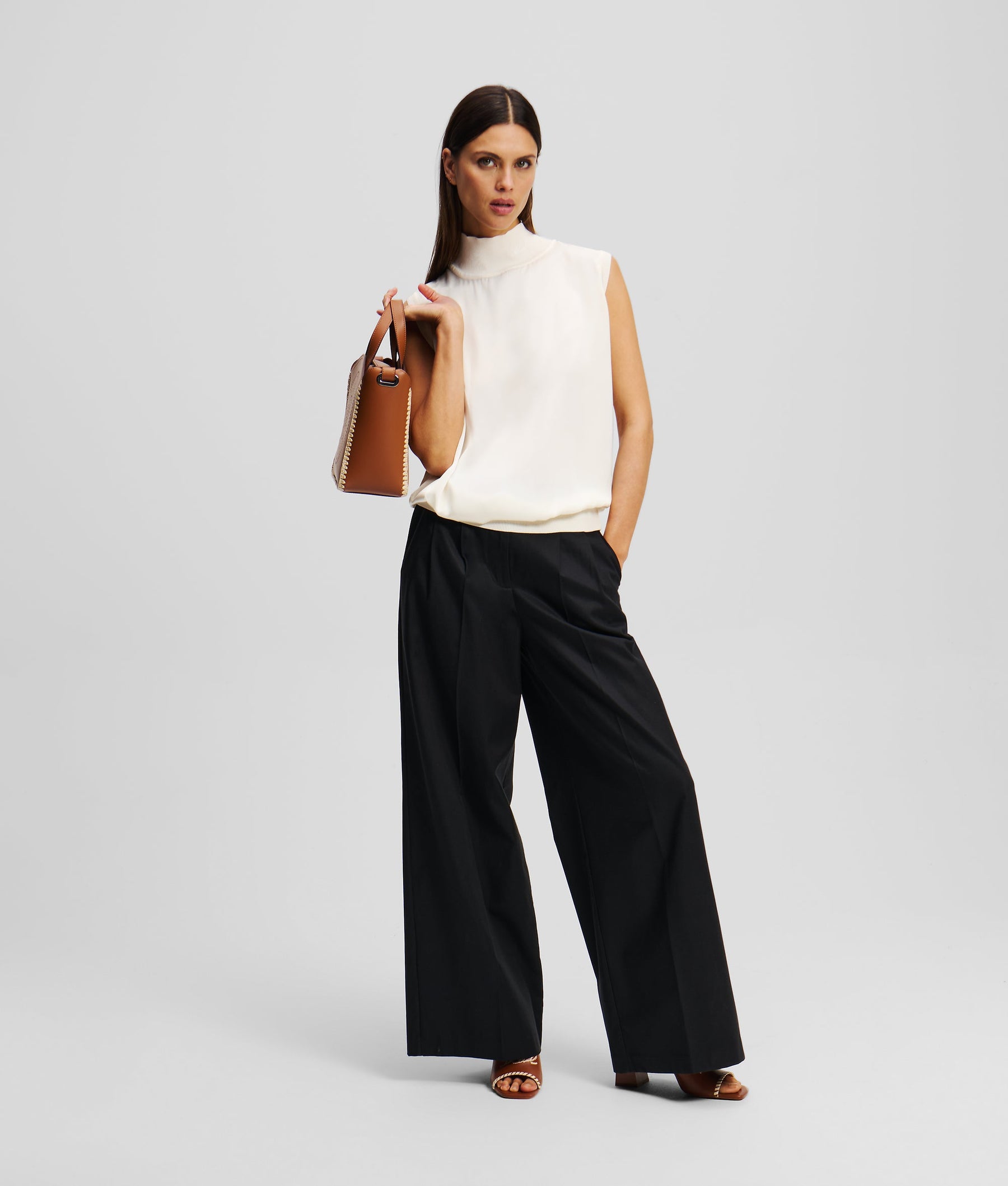 SLEEVELESS SATIN TOP