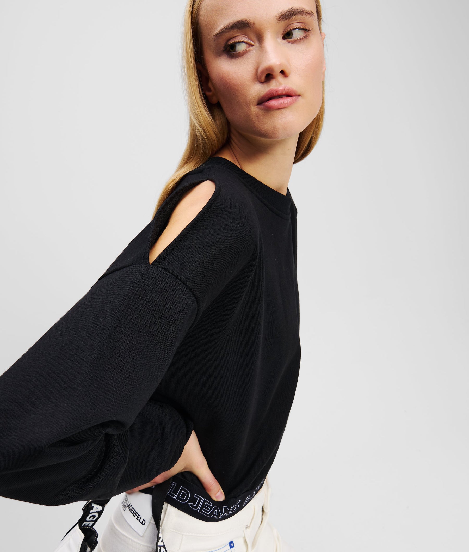 COLD-SHOULDER SWEATSHIRT