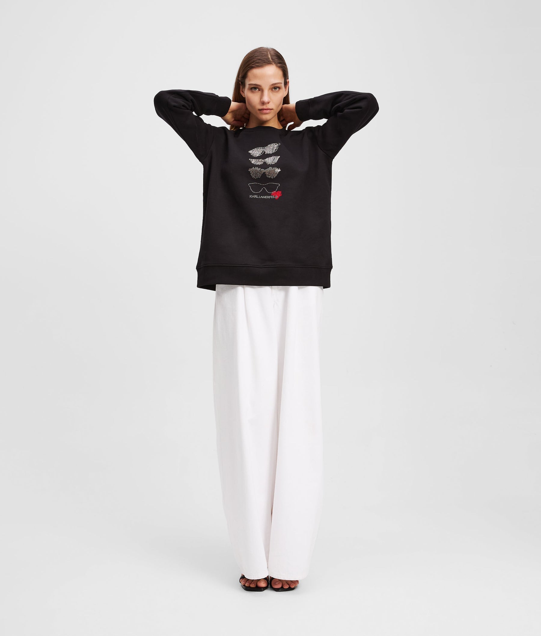 Rhinestone sunglasses sweatshirt