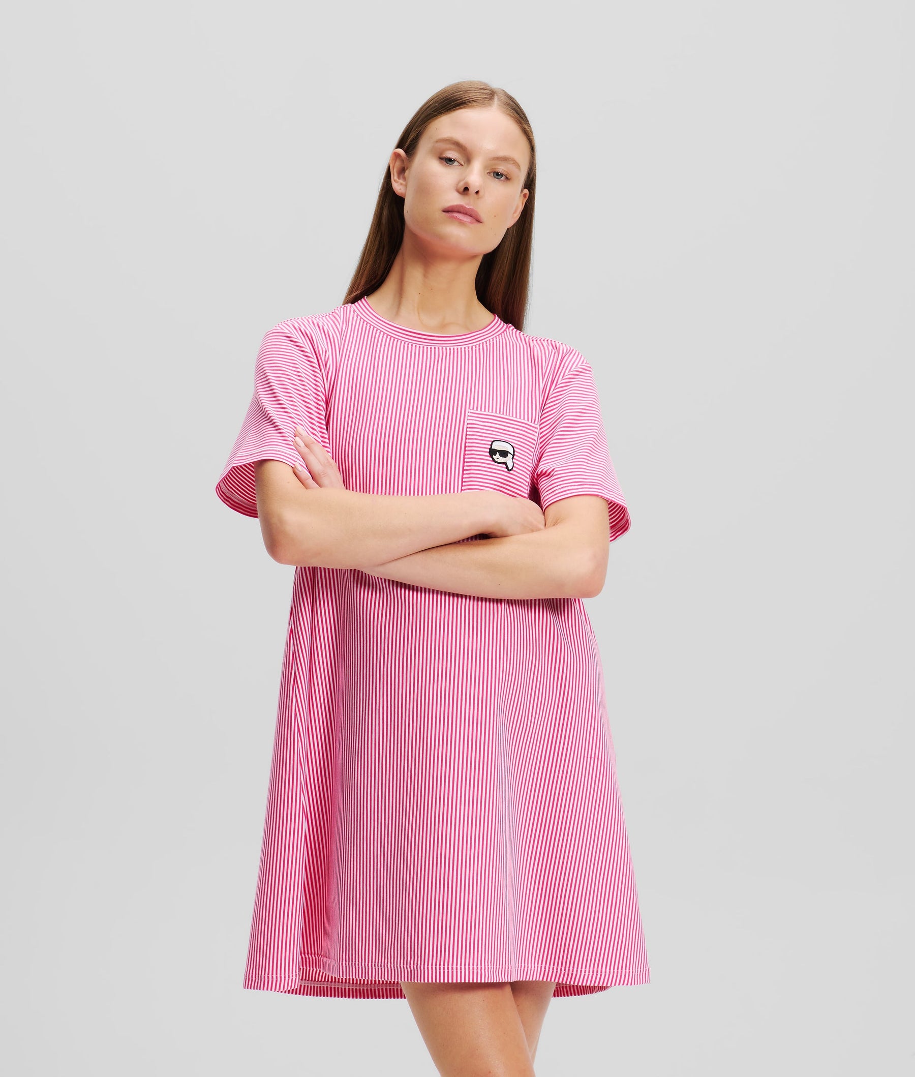 IKON STRIPED PYJAMA DRESS